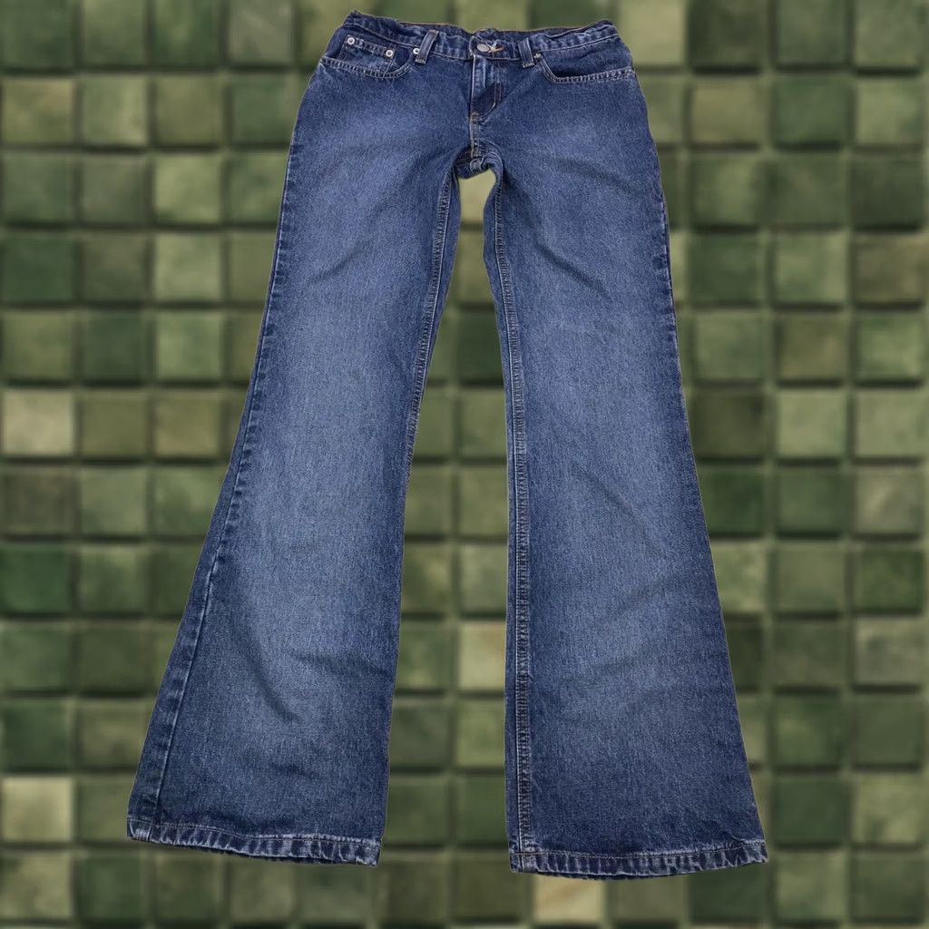 Polo Ralph Lauren VINTAGE Polo Jeans Company Low Rise Flare Denim Jeans Womens 5/6x32 Blue Slim 90s Retro College Bohemian City Womens Jeans Size 27" / US 4 / IT 40 - 1 Thumbnail