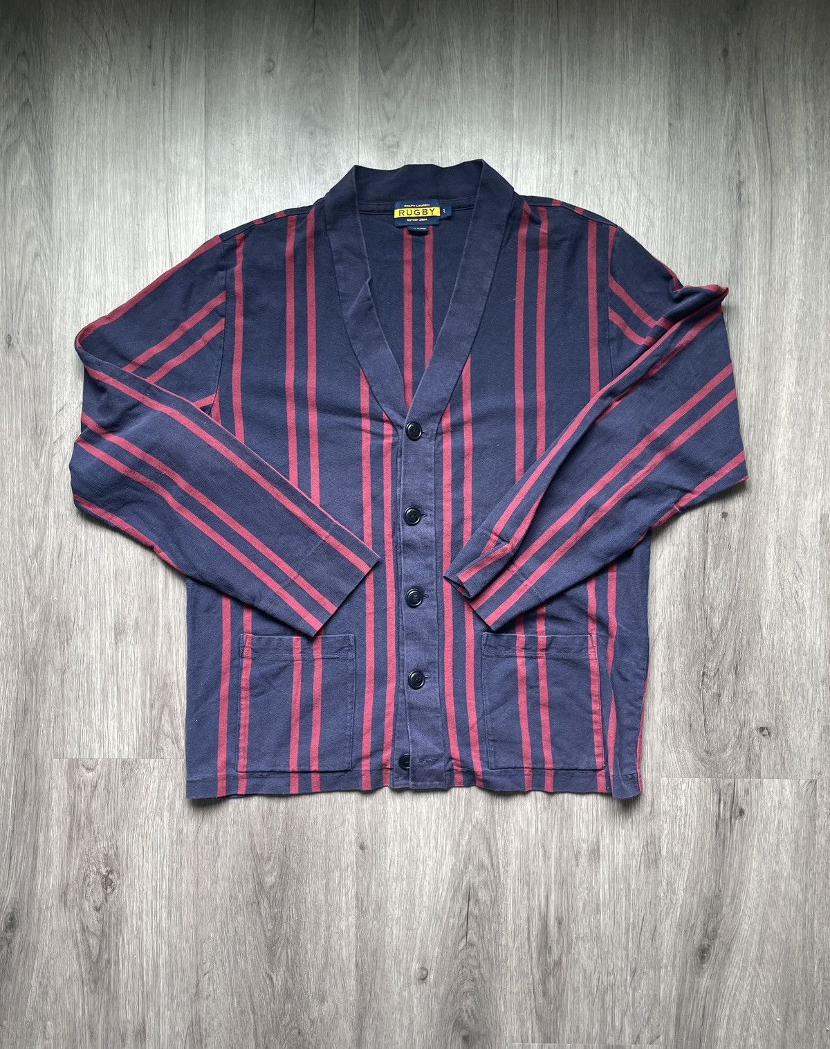 Rugby Ralph Lauren Vintage Polo Ralph Lauren “Rugby Striped”Cardigan (Sz.L) Size US L / EU 52-54 / 3 - 1 Thumbnail