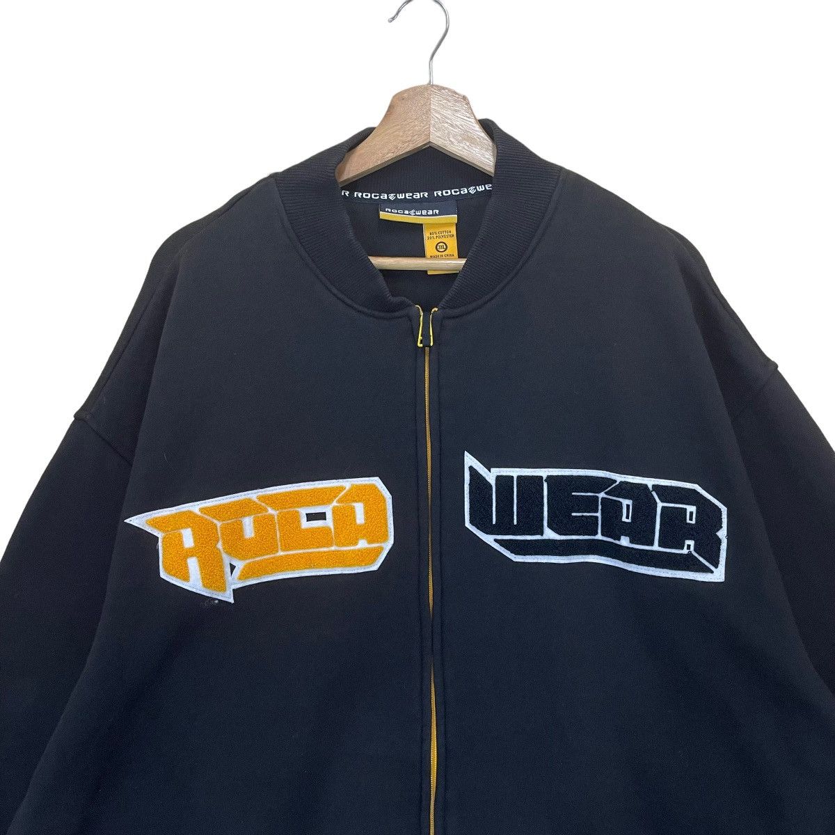 Japanese Brand RIOT💥ROCA WEAR BIG LOGO VARSITY JACKET Size US XXL / EU 58 / 5 - 4 Thumbnail