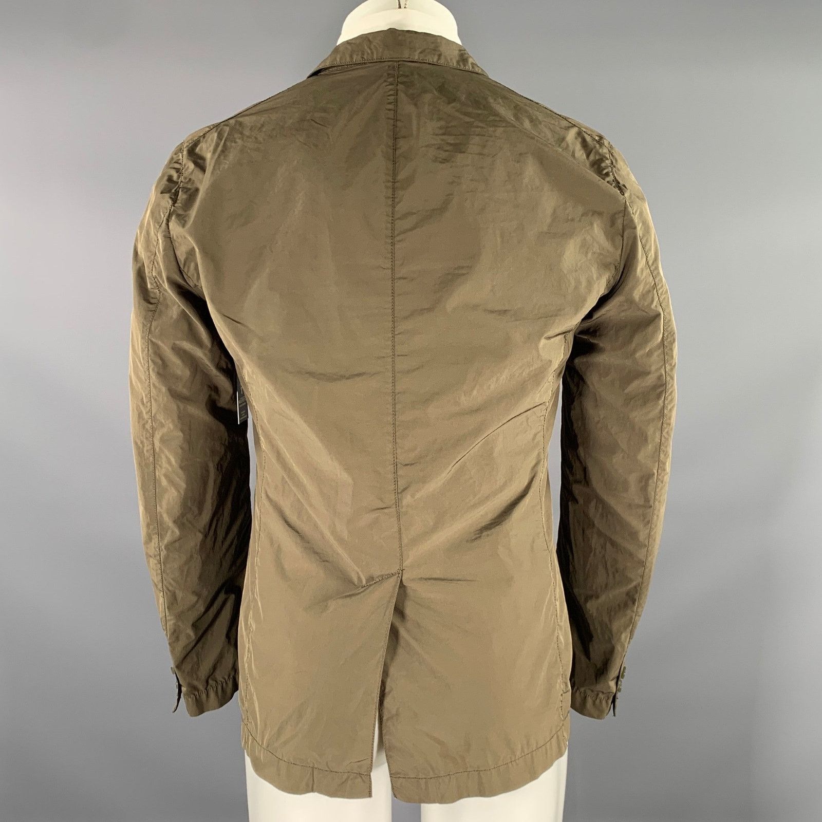 Aspesi ASPESI Green Olive Polyester Blend Notch Lapel Sport Coat M Size 40R - 3 Thumbnail