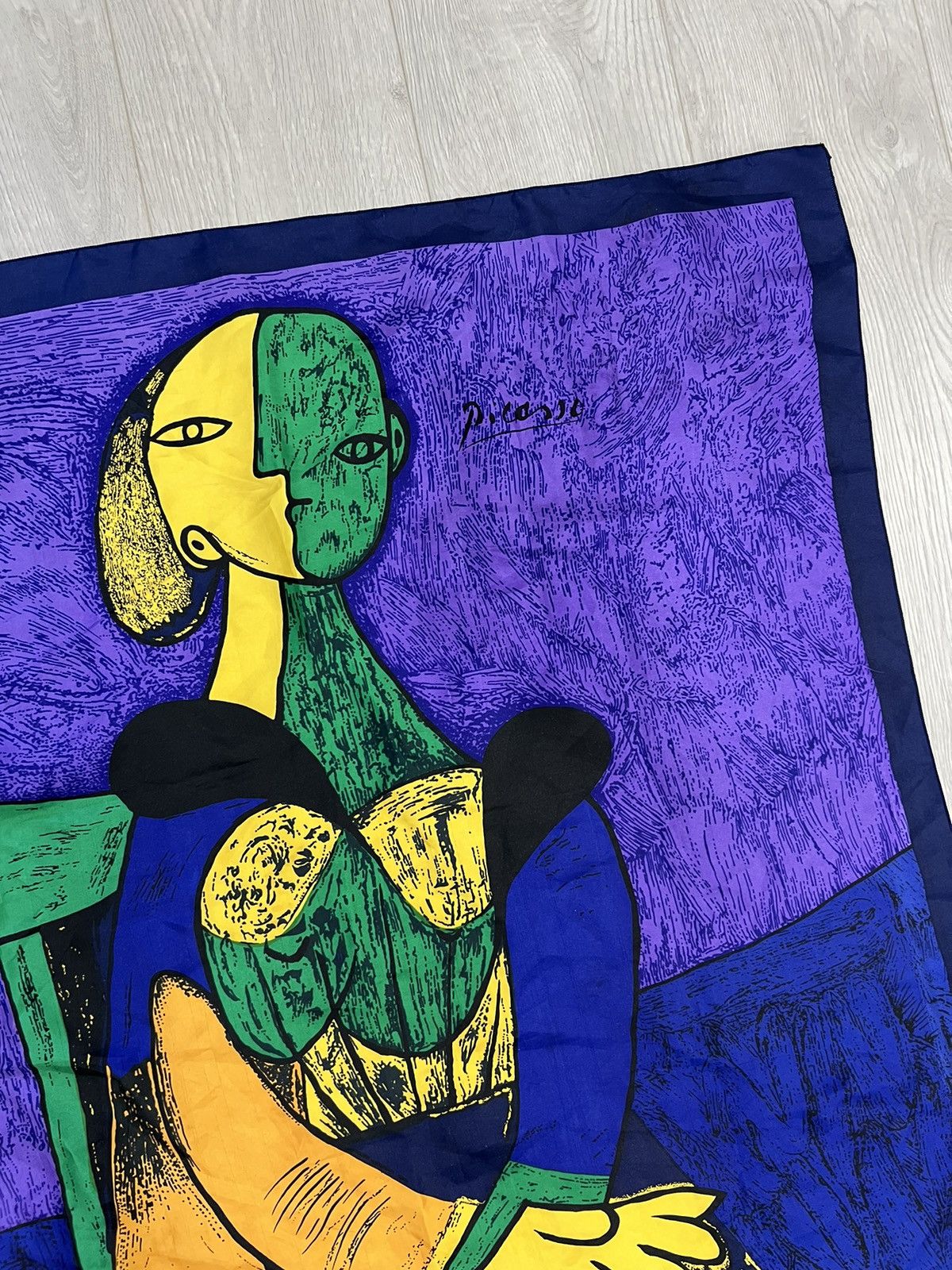 Vintage Vintage 90s Picasso Silk Scarf Art museum purple Size ONE SIZE - 2 Thumbnail