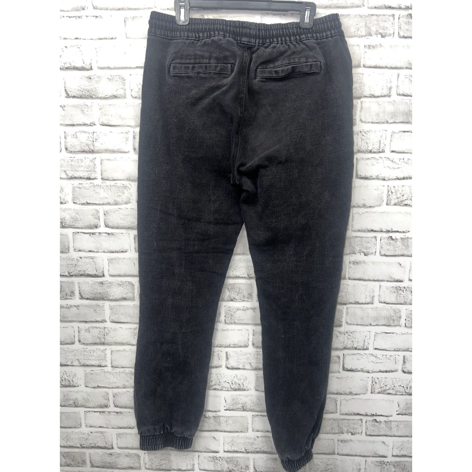 Hot Topic Hot Topic Mens Black Distressed Straight Leg Drawstring Jeans Size 32x30 Size US 32 / EU 48 - 4 Thumbnail