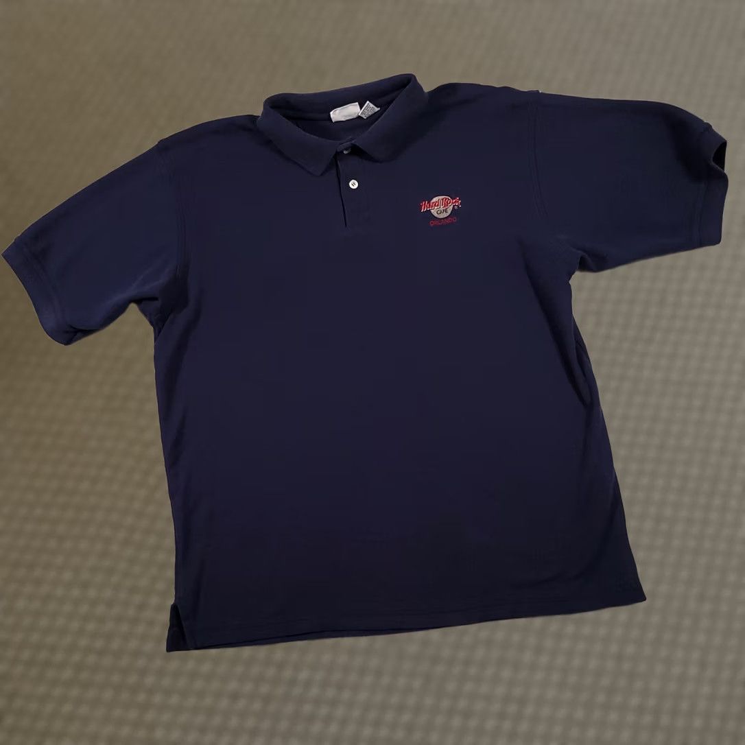 Hard Rock Cafe VINTAGE Hard Rock Cafe Orlando Polo Shirt Mens Large Navy Blue 100% Cotton Embroidered Logo Polo Size US L / EU 52-54 / 3 - 1 Thumbnail