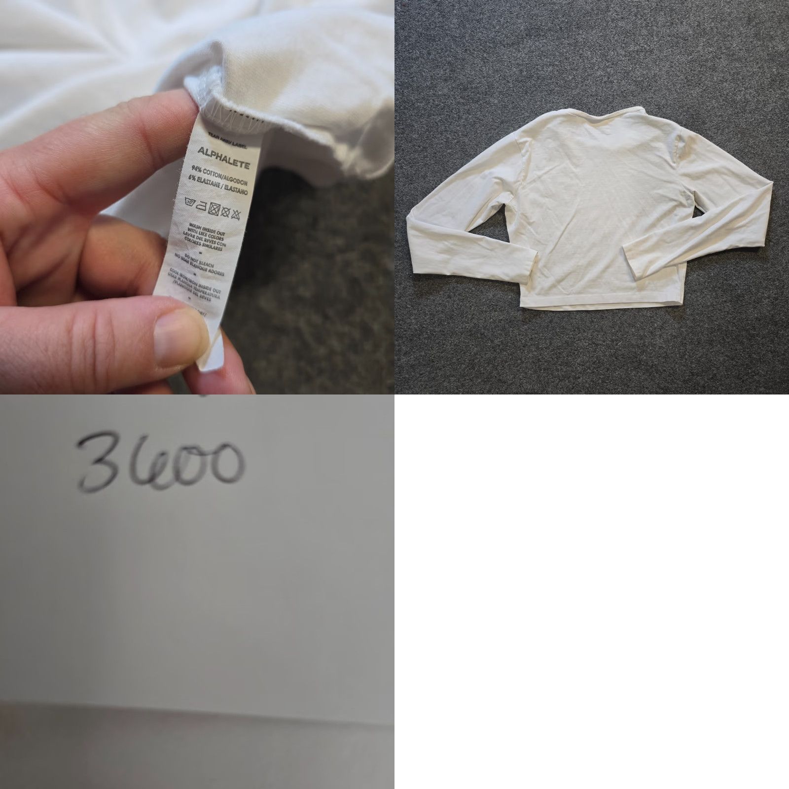 Vintage Alphalete Womens Medium White Lifestyle Fit Long Sleeve Crop T-Shirt Casual Size S / US 4 / IT 40 - 8 Thumbnail
