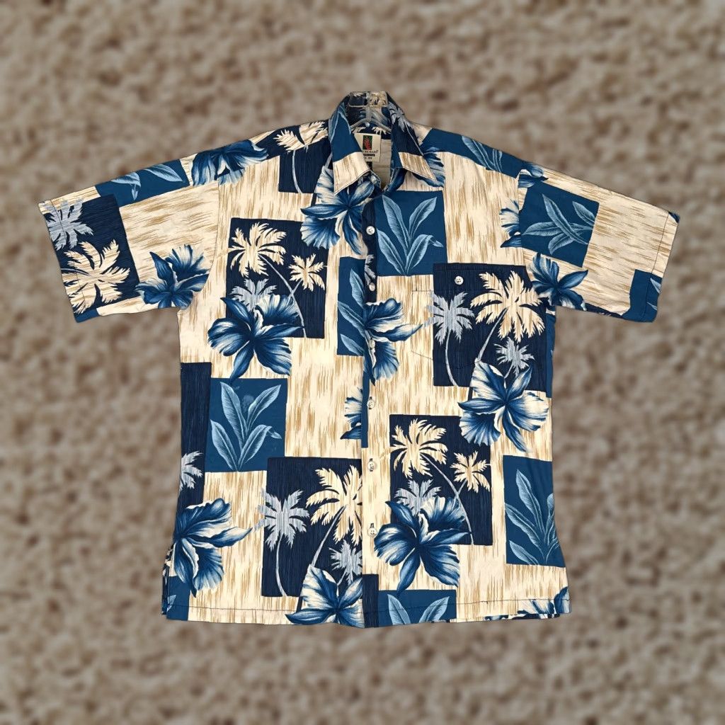 Tori Richard VINTAGE Tori Richard Shirt Men S Beige Blue Cotton Blend Floral Hawaiian Size US S / EU 44-46 / 1 - 1 Thumbnail