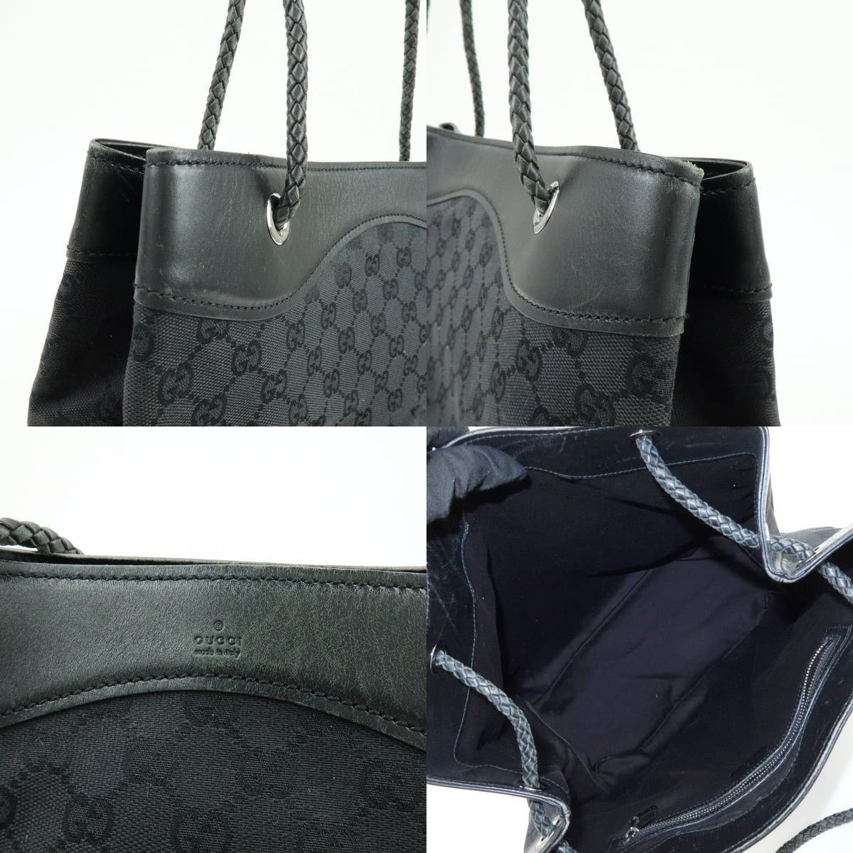 Gucci Gucci GG Canvas & Leather Shoulder Bag Black Size ONE SIZE - 6 Thumbnail