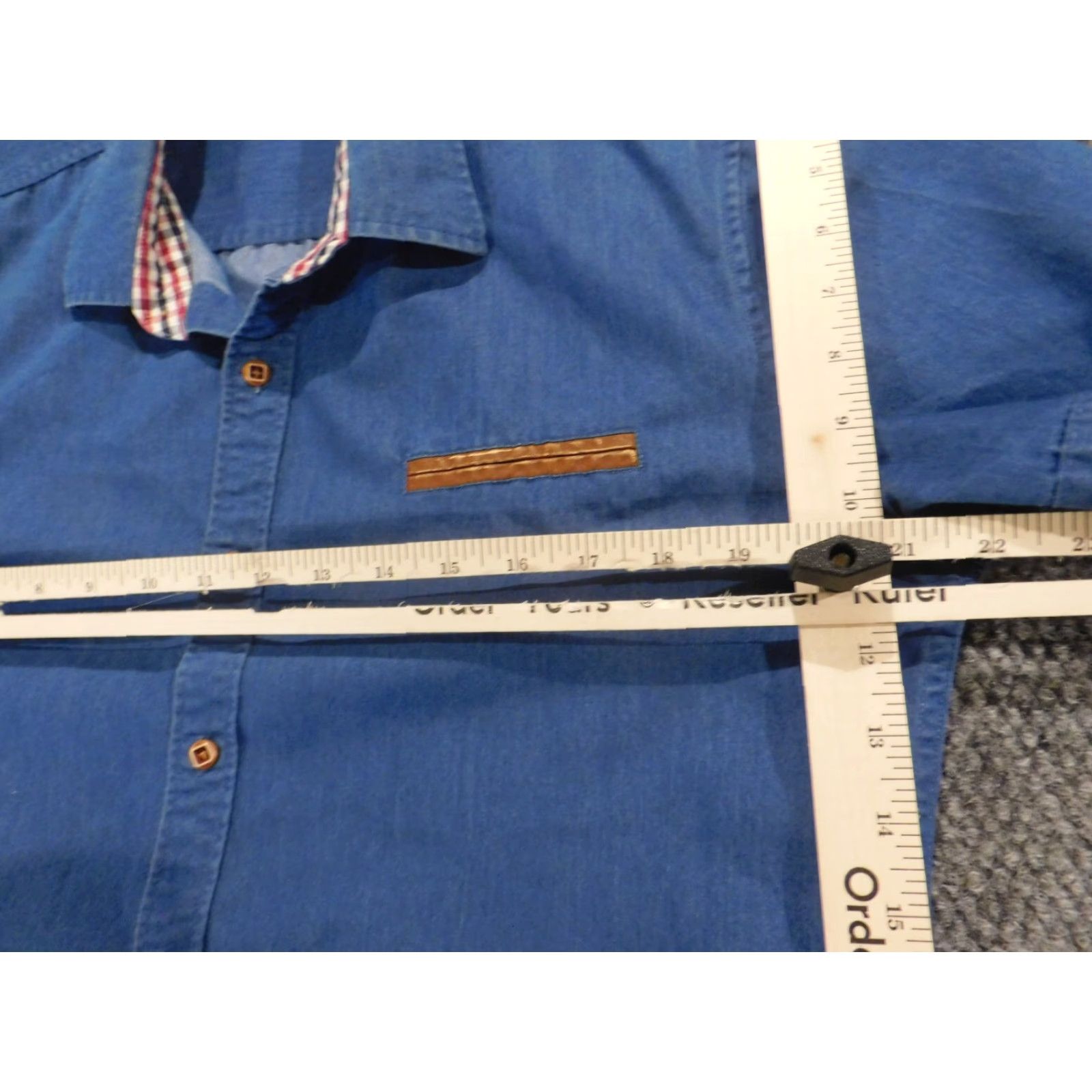 Denime Coofandy Mens Shirt Medium Blue Soft denim Button Up Short Sleeve Henley Button-Down Collar Casual Logo Western All Seasons Regular Men's Shirt Size US M / EU 48-50 / 2 - 4 Thumbnail