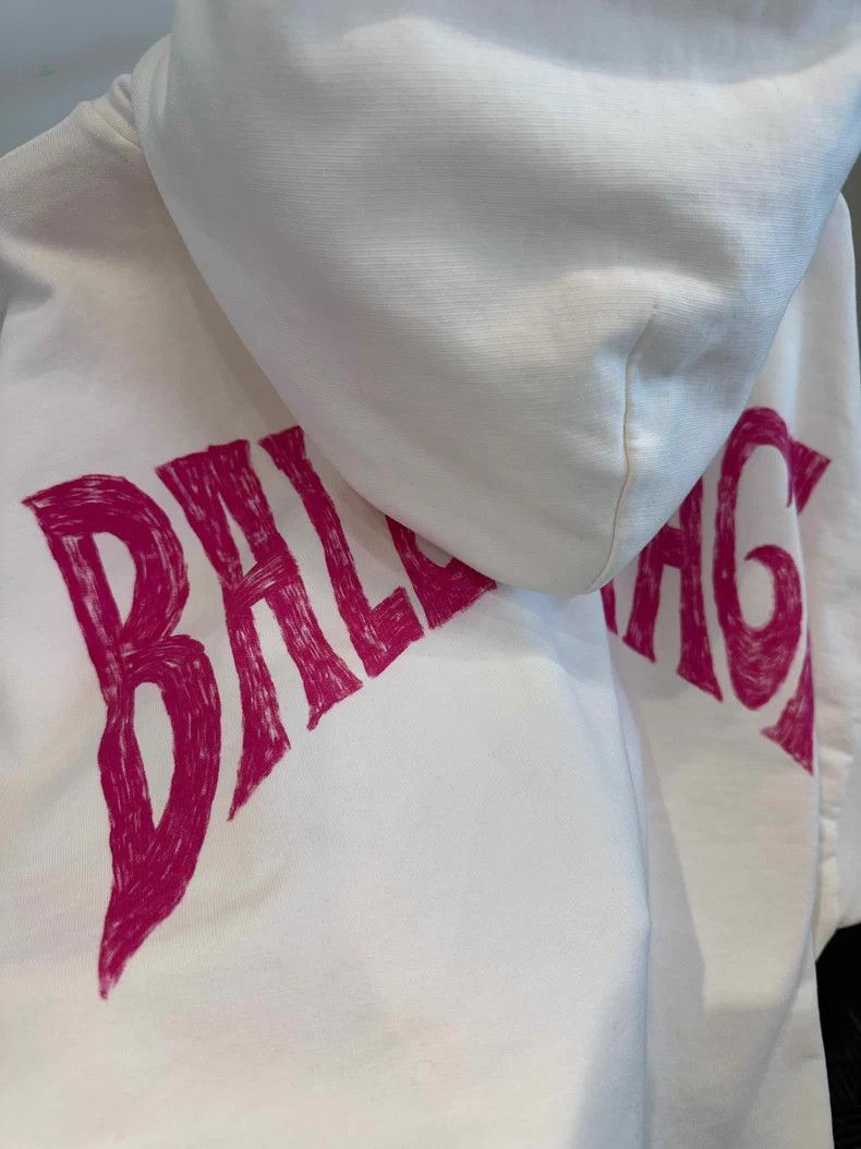 Balenciaga Balenciaga Letter Printed Casual Hooded Long Sleeve Sweats Size US XS / EU 42 / 0 - 4 Thumbnail