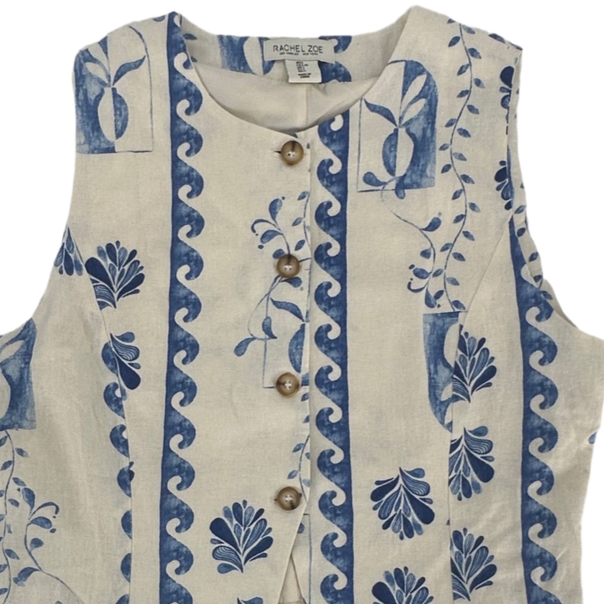 Rachel Zoe Rachel Zoe Linen Top - Mediterranean Print - NWT - L Size L / US 10 / IT 46 - 5 Thumbnail
