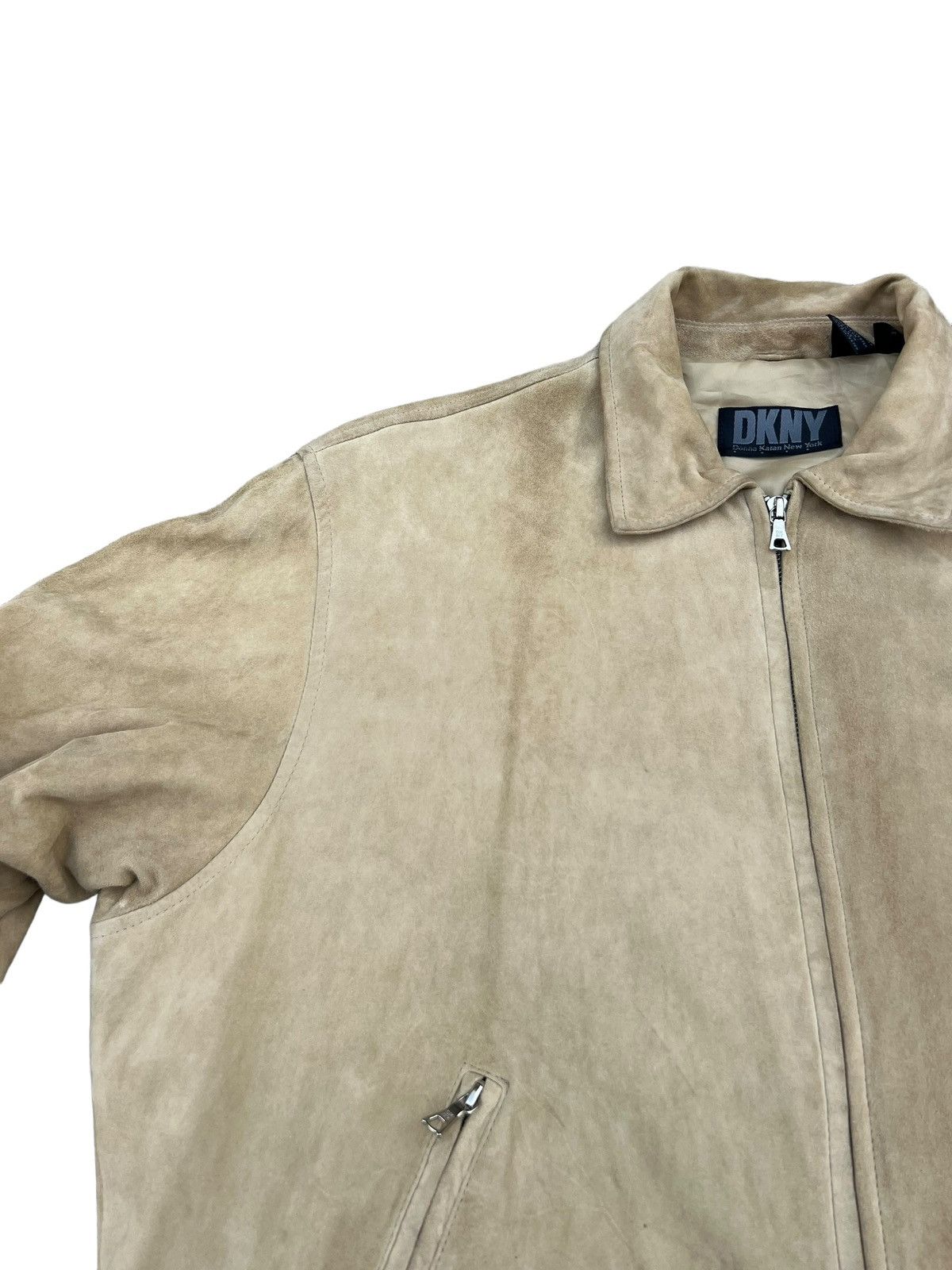 DKNY RARE! Vintage 90s DKNY Patina Suede Leather Jacket Size US XL / EU 56 / 4 - 9 Thumbnail