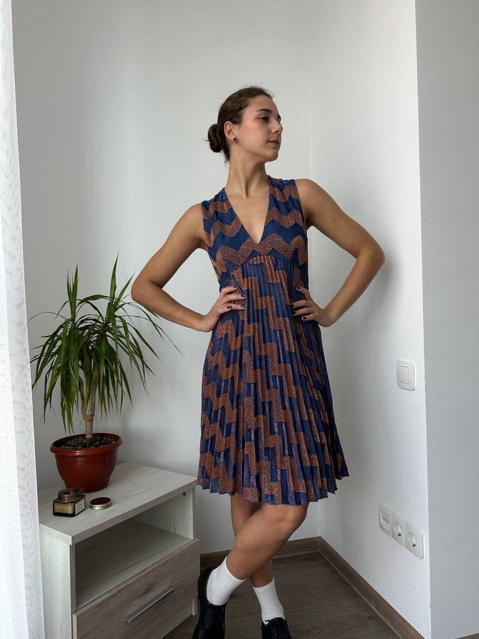 Missoni × Vintage Vintage Missoni Womens Zig Zag Multicolour Dress Size M / US 6-8 / IT 42-44 - 6 Thumbnail