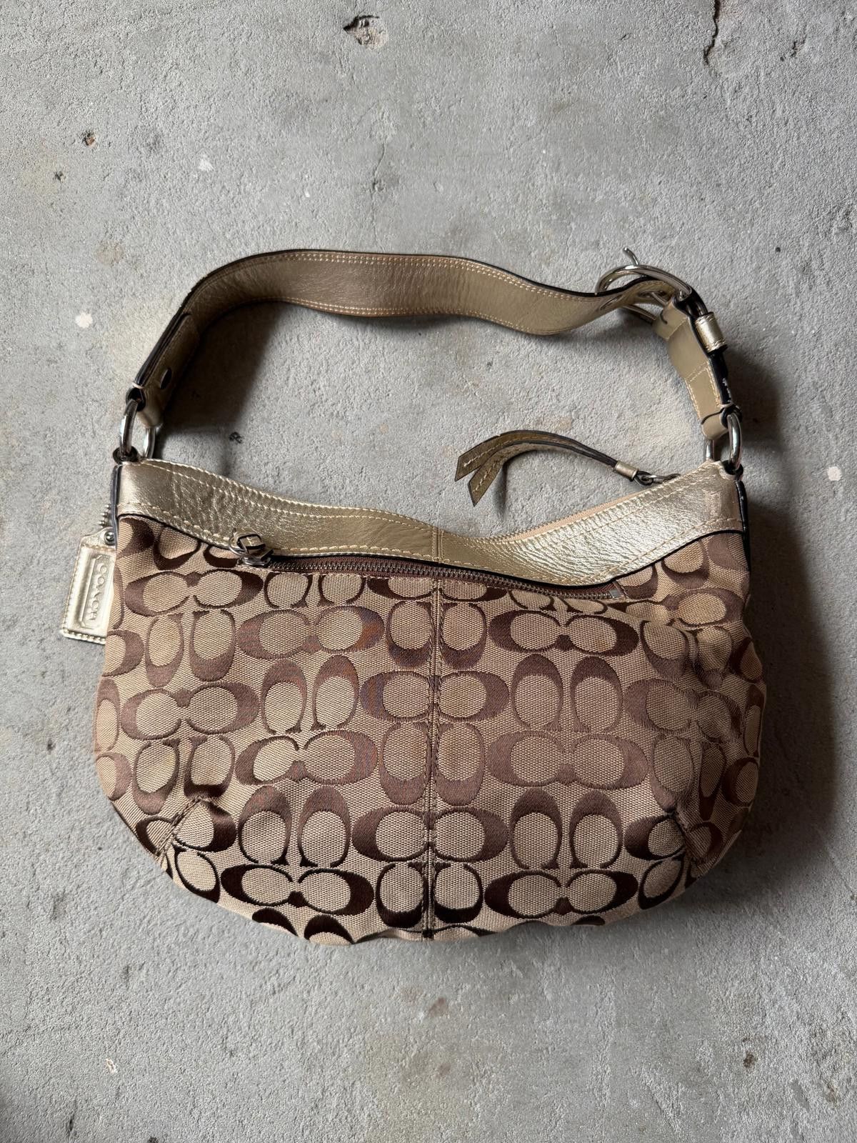 Coach Coach Signature Sufflette Shoulder Bag Beige/Gold Size ONE SIZE - 4 Thumbnail
