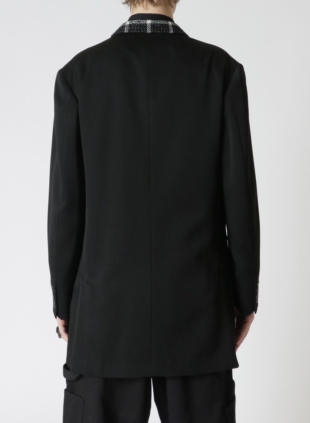 Yohji Yamamoto Yohji Yamamoto Tuxedo Detachable Check Tweed Lapel Jacket Size US L / EU 52-54 / 3 - 7 Thumbnail