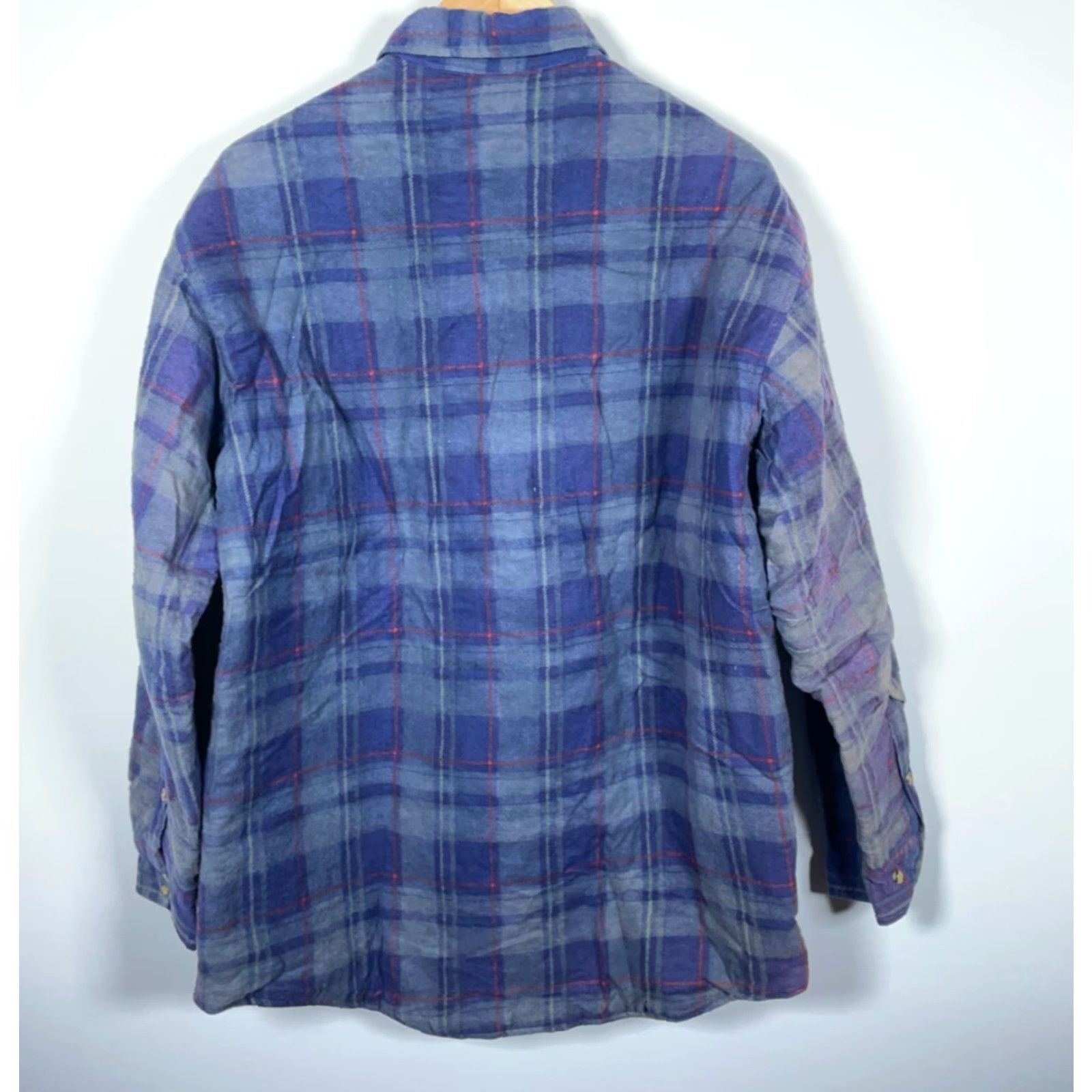 All Blues VINTAGE Northwest Territory Shirt Jacket Mens Large Tall Blue Plaid Quilted Lined Flannel Workwear Shirt Jacket Size US L / EU 52-54 / 3 - 2 Thumbnail