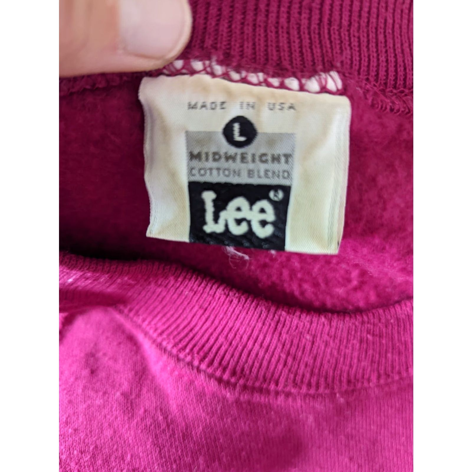 Lee VINTAGE Lee School Bus Driver Crewneck Raglan Sweatshirt Women L Pink Crew Neck Pullover All Seasons Graphic Print 90s USA Made Size L / US 10 / IT 46 - 4 Thumbnail