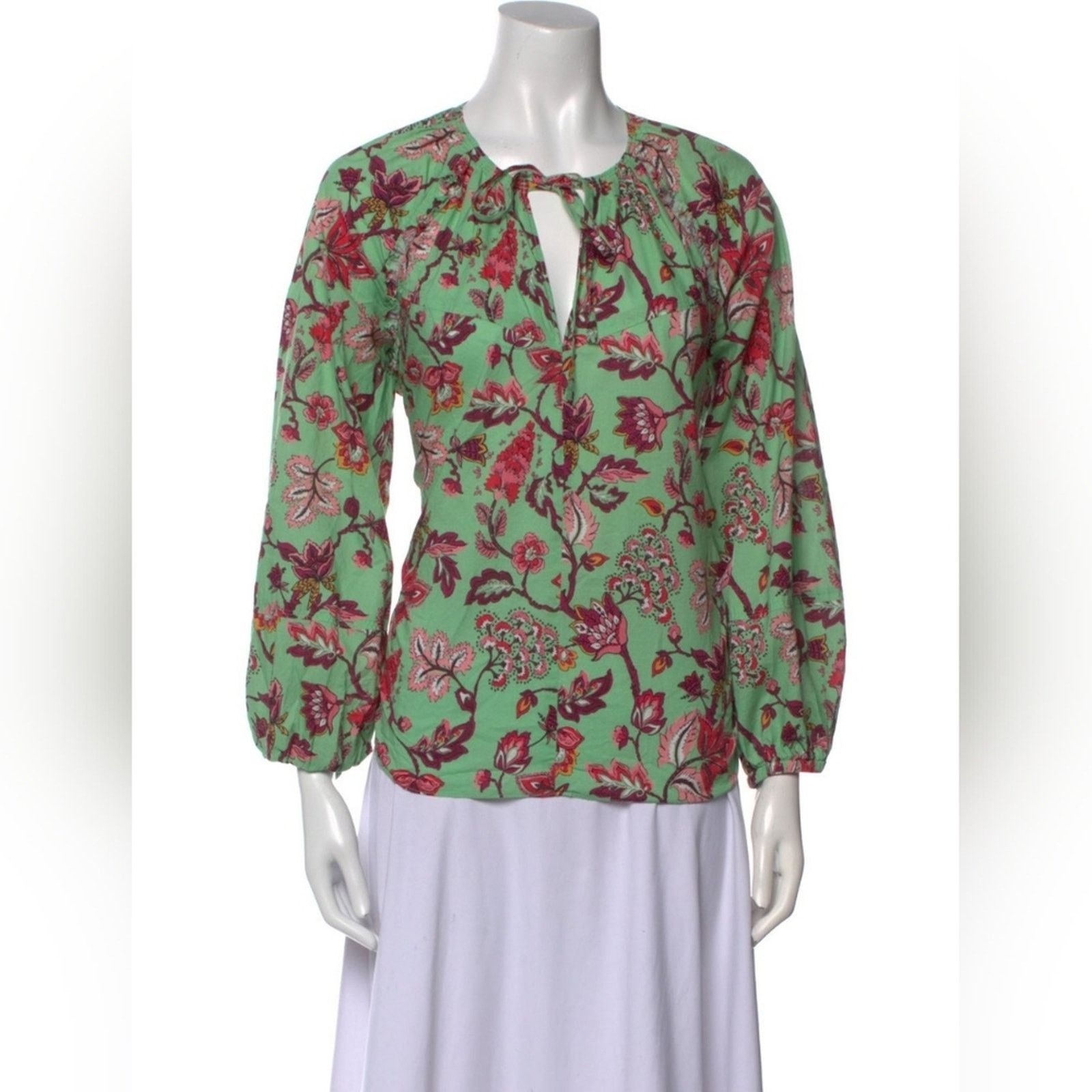 Derek Lam 10 Crosby Derek Lam 10 Crosby Mint Floral Tied Devon Blouse, 6 Size M / US 6-8 / IT 42-44 - 5 Thumbnail