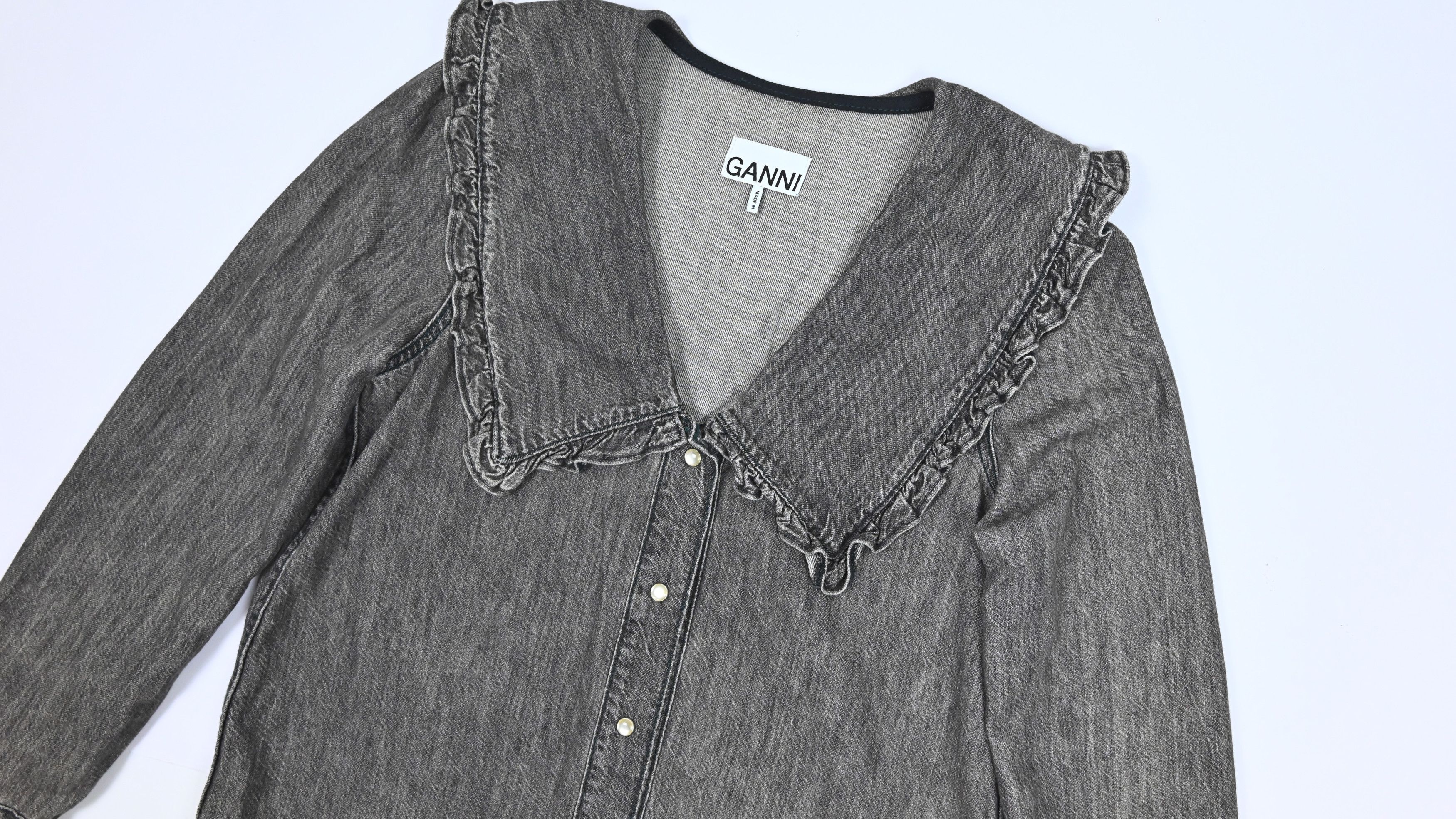 Ganni Ganni Denim Shirt Size S / US 4 / IT 40 - 4 Thumbnail