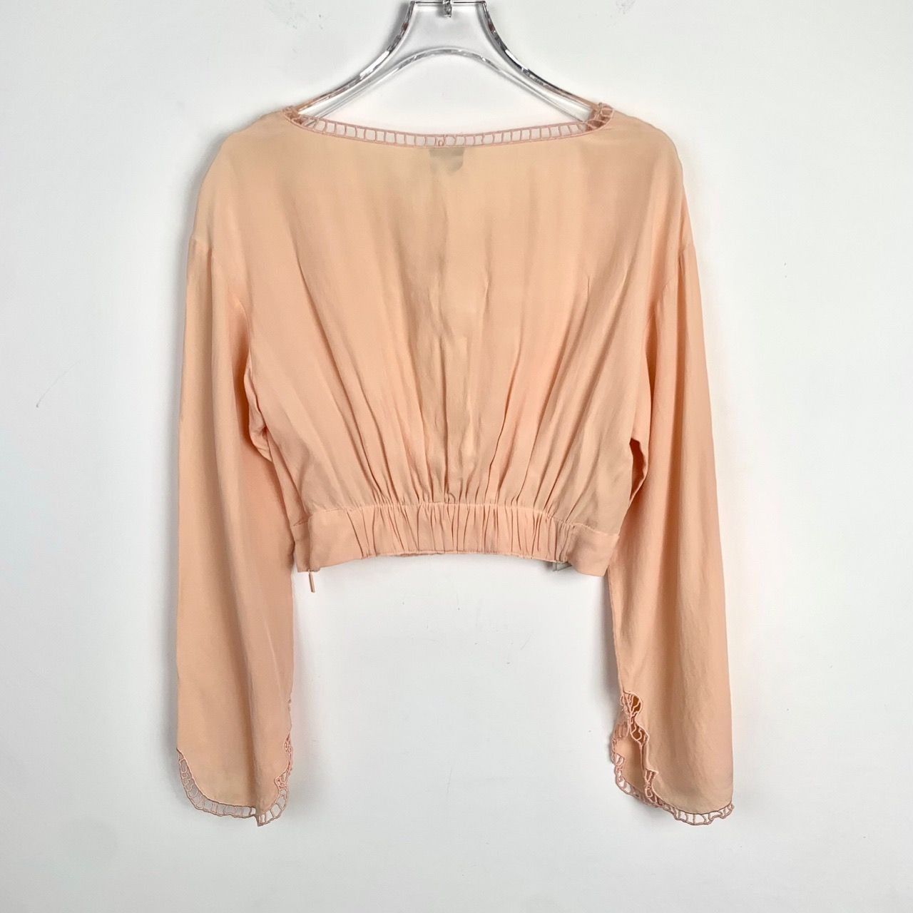 Fendi [Fendi] Butterfly Cutout Apricot Square-Neck Silk Blouse 36/ Size XS / US 0-2 / IT 36-38 - 6 Thumbnail