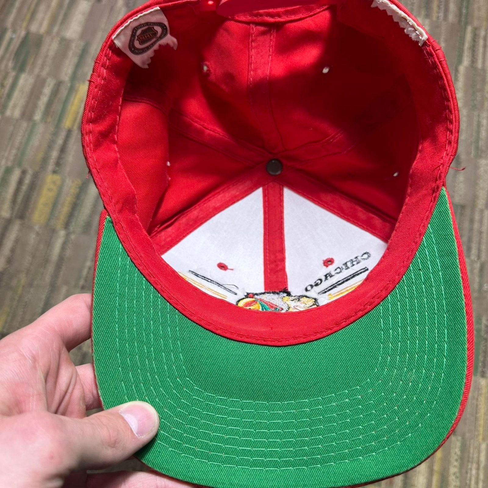 NHL Vintage 90s Chicago Blackhawks SnapBack Hat NHL Baseball Cap Size ONE SIZE - 3 Thumbnail