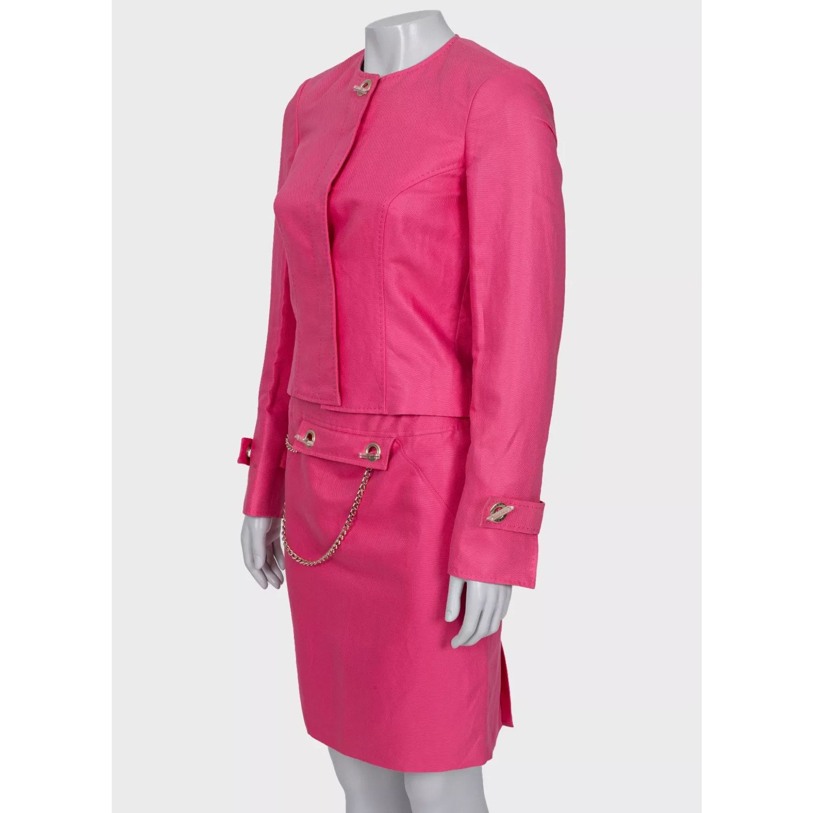 Versace Versace Pink Cotton Skirt Suit - Size S Size S / US 4 / IT 40 - 2 Thumbnail