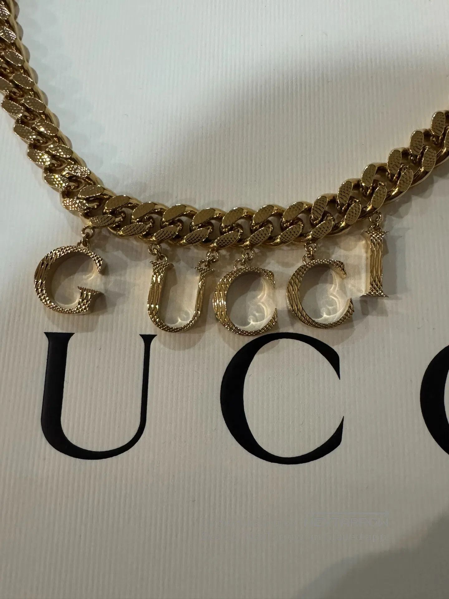 Gucci Guicci Gold Letter Logo Necklace| Size ONE SIZE - 7 Thumbnail