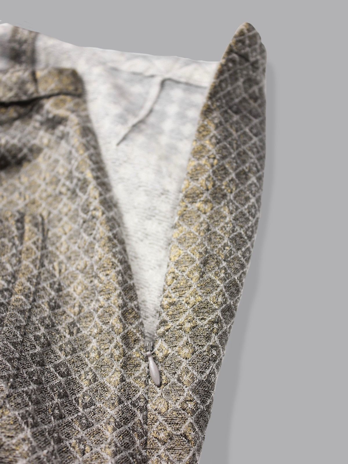 Dries Van Noten Front Pocket Diamond Patterned Beige Mini Skirt Size 28" / US 6 / IT 42 - 4 Thumbnail