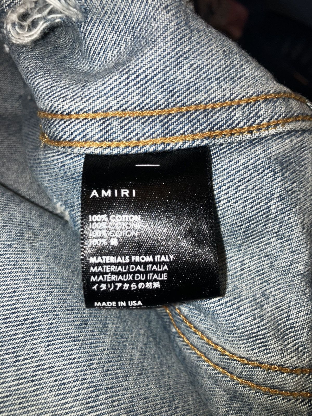 Amiri Distressed Denim Jacket Size US L / EU 52-54 / 3 - 8 Thumbnail