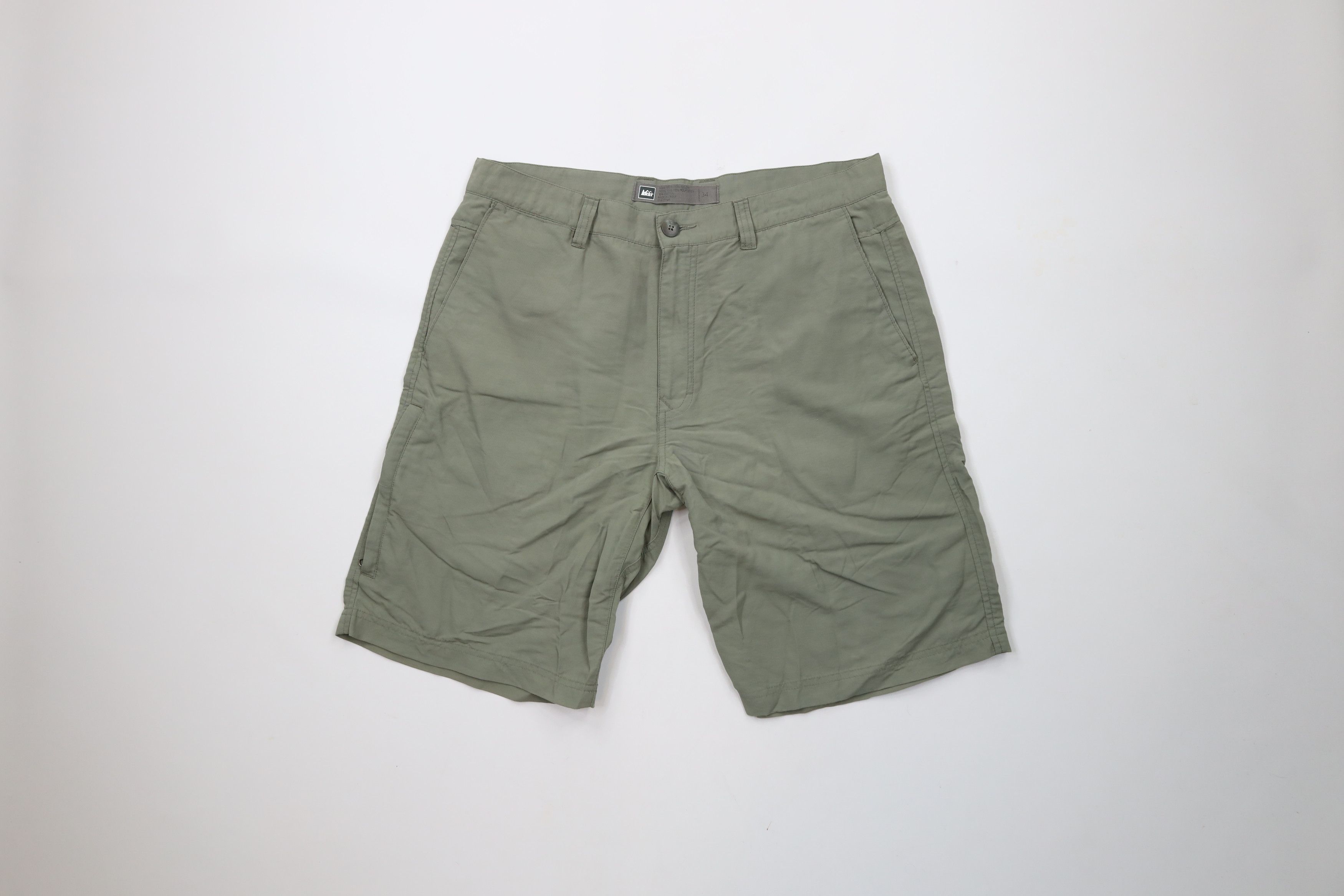 Rei × Vintage Vintage REI Faded Outdoor Hiking Trail Shorts Moss Green Size US 34 / EU 50 - 1 Thumbnail