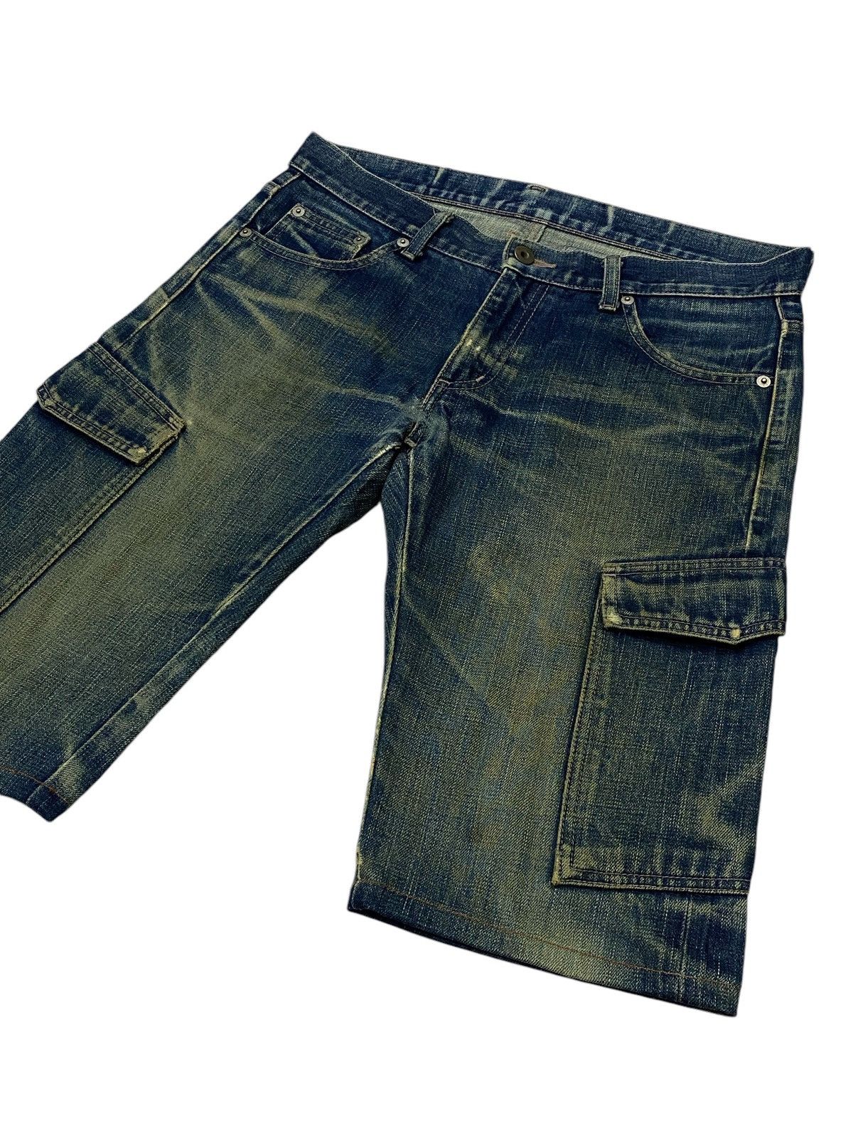 Japanese Brand × Neighborhood Neighborhood 2001 Selvedge Distressed Denim Cargo Shorts Size US 31 - 10 Thumbnail