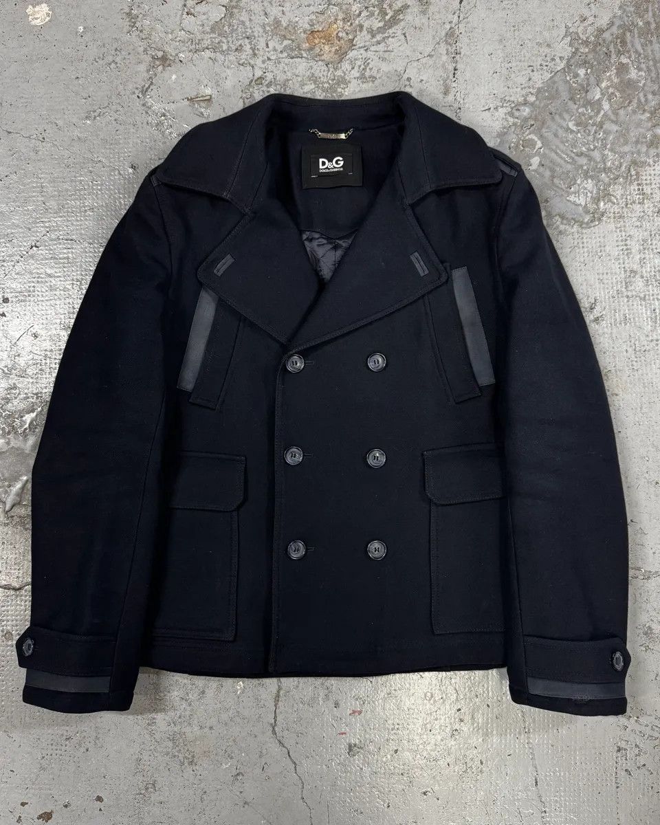 Dolce & Gabbana 2000s Dolce & Gabbana Black Peacoat Jacket Size US S / EU 44-46 / 1 - 1 Thumbnail