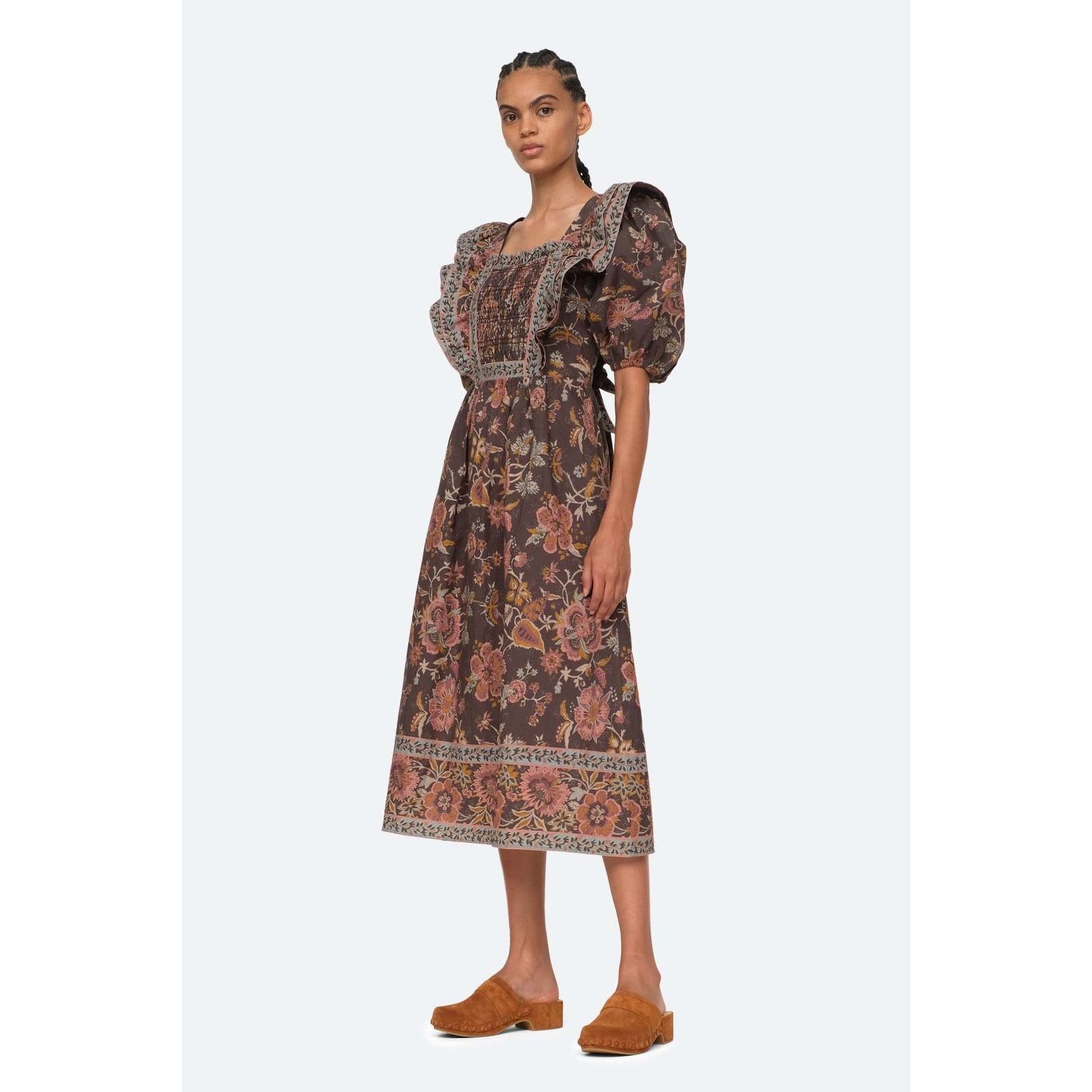 Sea New York Sea New York Tess Cotton Midi Dress Black Floral size 00 XS Size XXS / US 00 / IT 34 - 13 Thumbnail