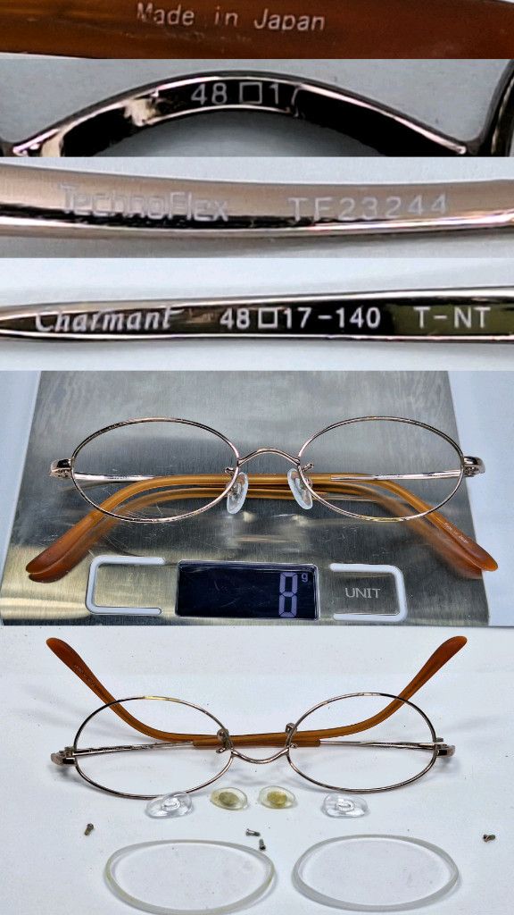 Vintage Charmant Technoflex TF23244 T-NT Titanium Glasses Frame Size ONE SIZE - 8 Thumbnail