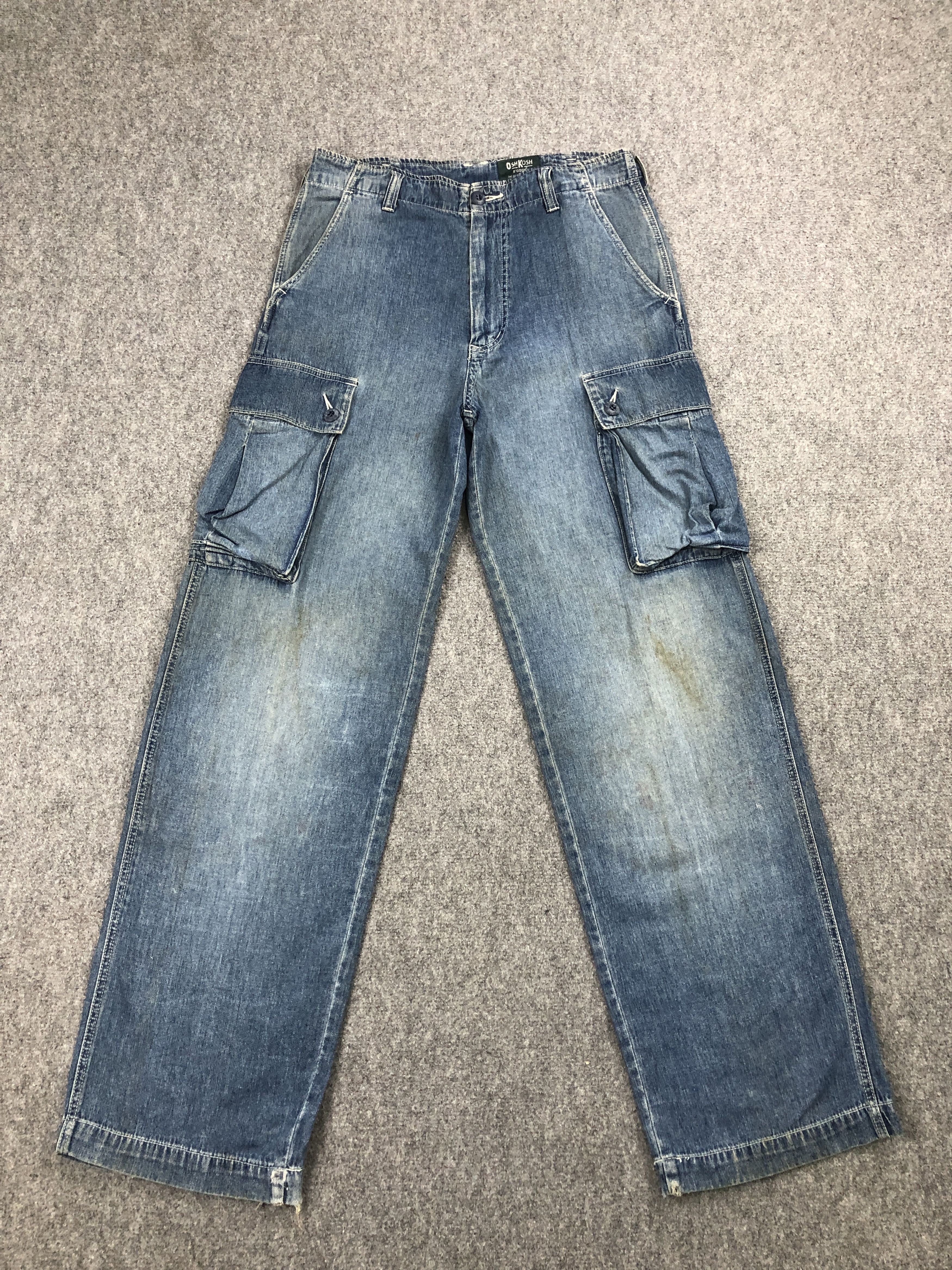 Oshkosh Vintage Oshkosh B'Gosh Muliti Pocket Cargo Denim DP2424 Size US 31 - 1 Thumbnail