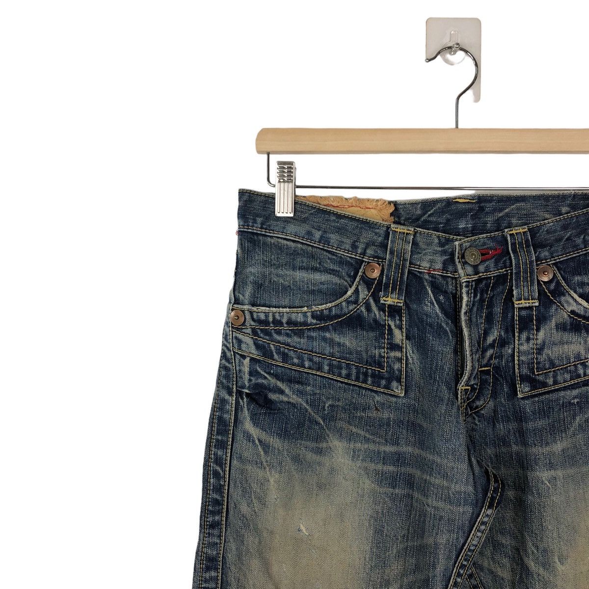 Japanese Brand VINTAGE DISTRESSED DENIM JEANS BOWCUT DESIGN ISSEY MIYAKE Size US 30 / EU 46 - 5 Thumbnail