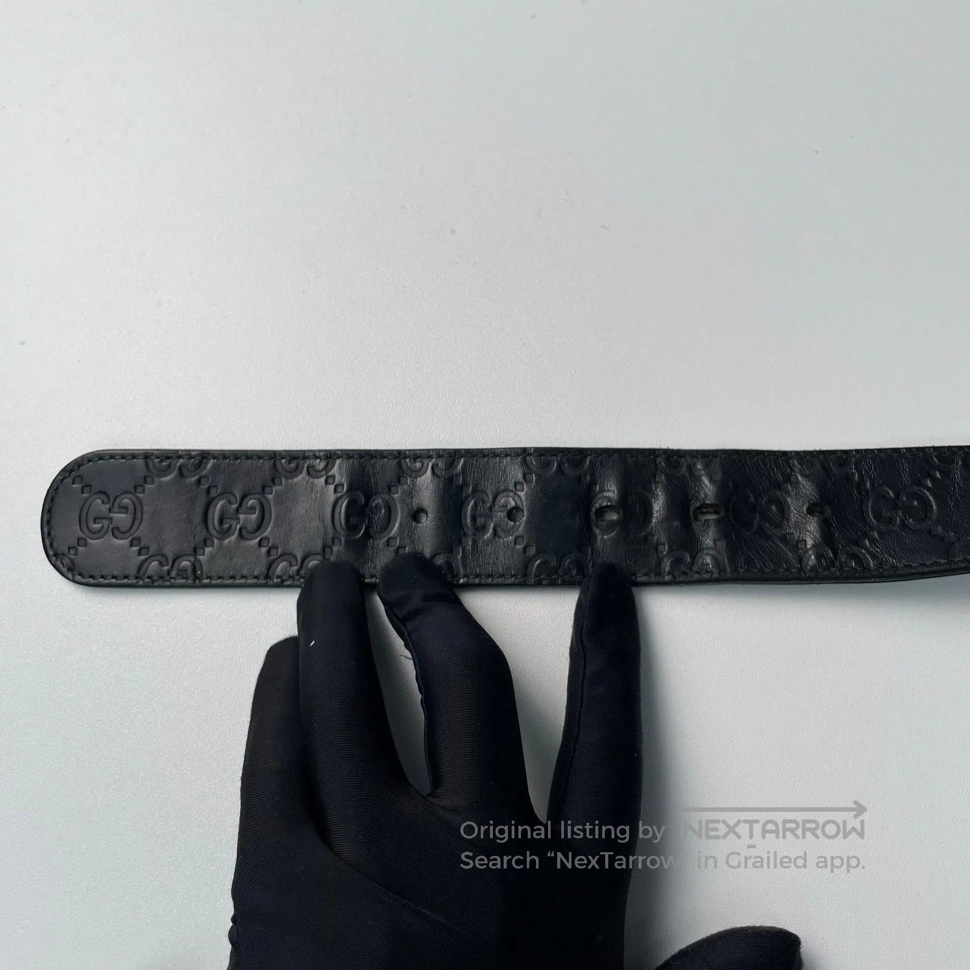 Gucci Guicci size 90 Black Leather Belt with Silver Buckle| Size ONE SIZE - 4 Thumbnail