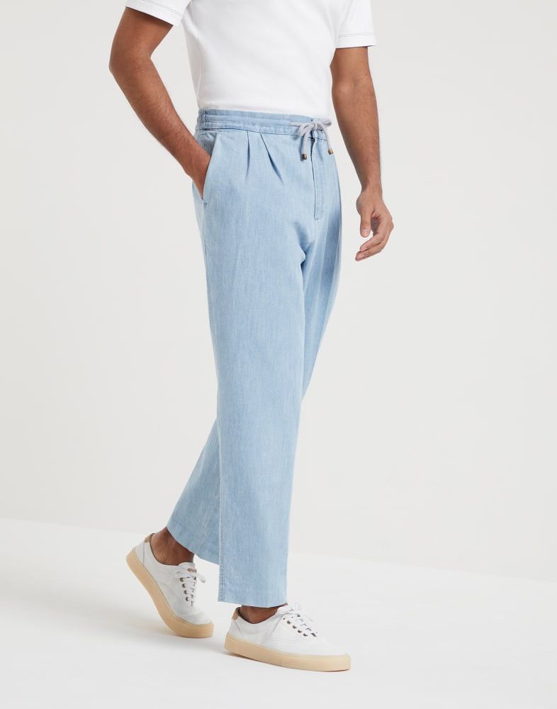 Brunello Cucinelli o1w1db10825 Denim Pants in Light Blue Size US 30 / EU 46 - 1 Thumbnail
