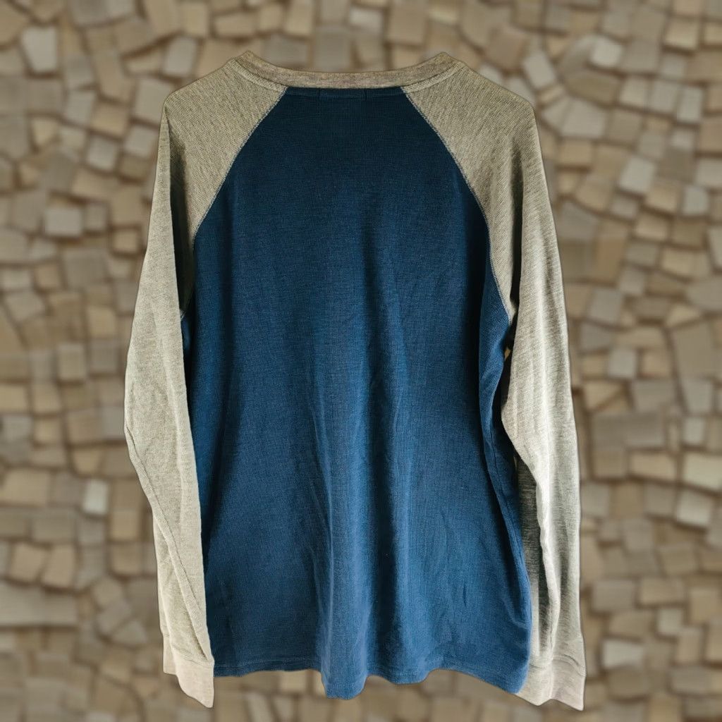 Vintage Northcrest Shirt Men's XL Blue Round Henley Long Sleeve Close Knit T-Shirt Size US XL / EU 56 / 4 - 1 Thumbnail