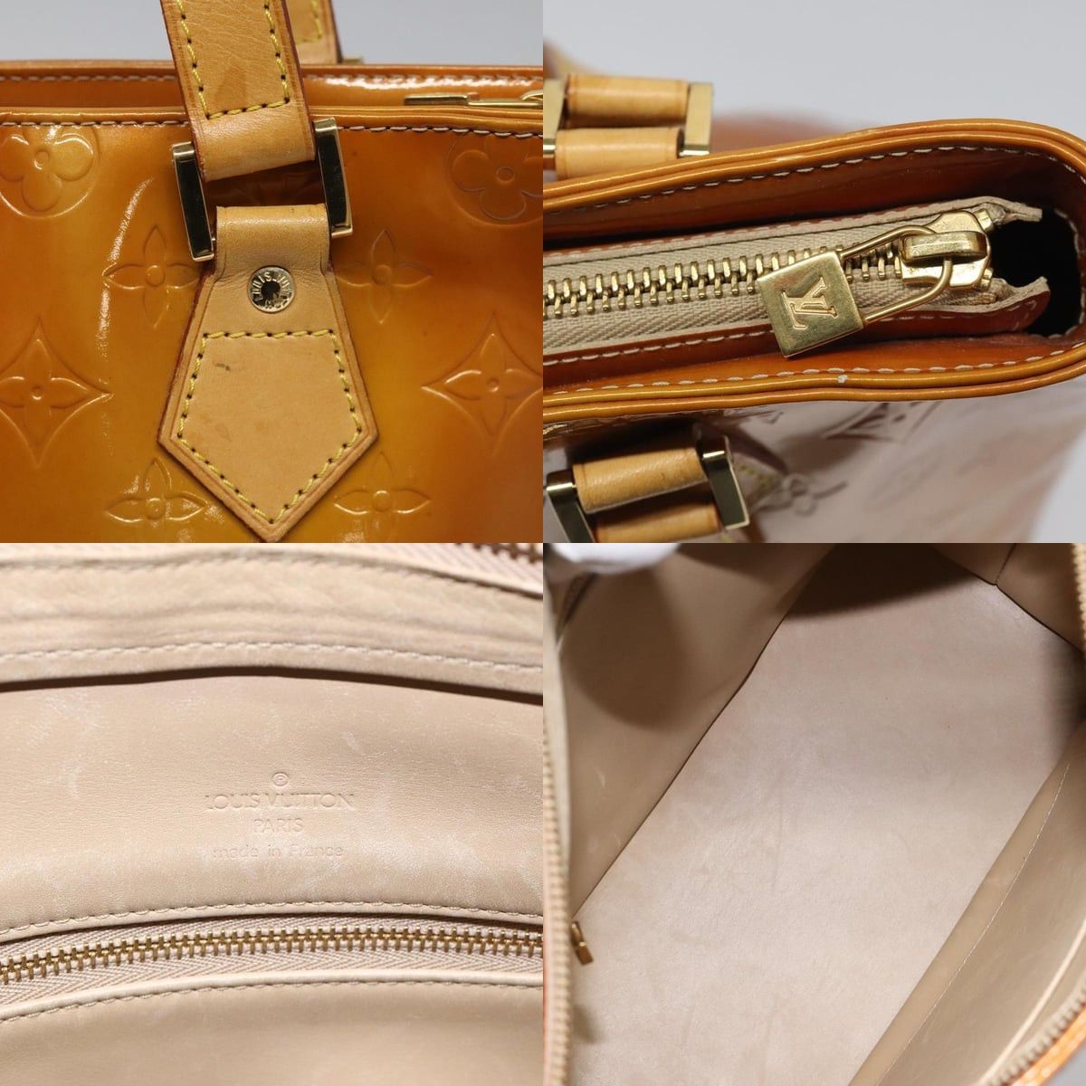 Louis Vuitton LOUIS VUITTON Monogram Vernis Houston Hand Bag Beige M91004 Size ONE SIZE - 11 Thumbnail
