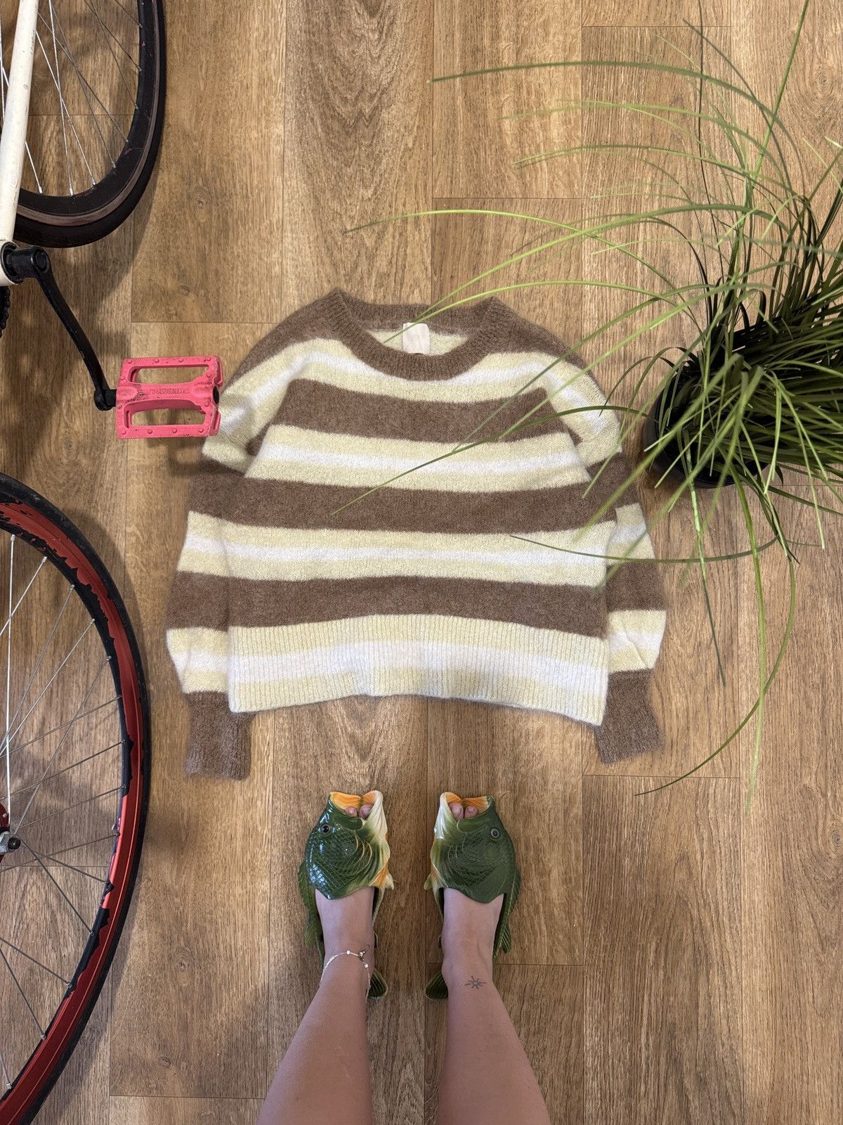 Vintage VINTAGE MOHAIR Y2K KNITTED STRIPED SWEATER Size M / US 6-8 / IT 42-44 - 1 Thumbnail