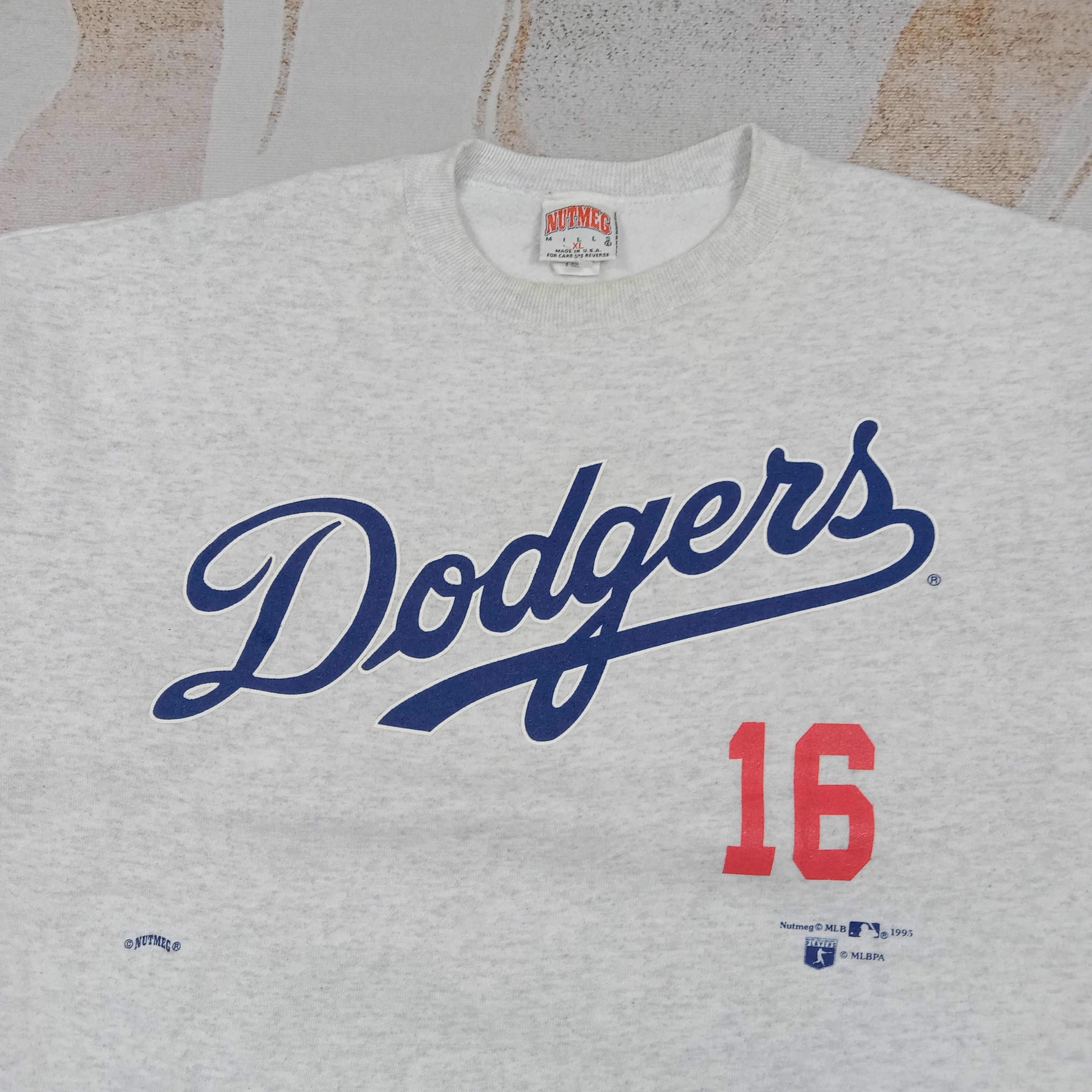 MLB Vintage 90's Nutmeg Dodgers Nomo Baseball Sweatshirt C282N14 Size US XL / EU 56 / 4 - 2 Thumbnail