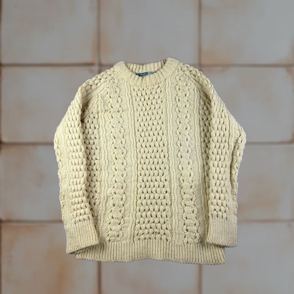Vintage VINTAGE John Malloy Sweater Wool Cream Chunky Cable Knit Pullover Turtleneck Women M Regular Sleeves Long Hand Wash or Dry Clean Size M / US 6-8 / IT 42-44 - 1 Thumbnail
