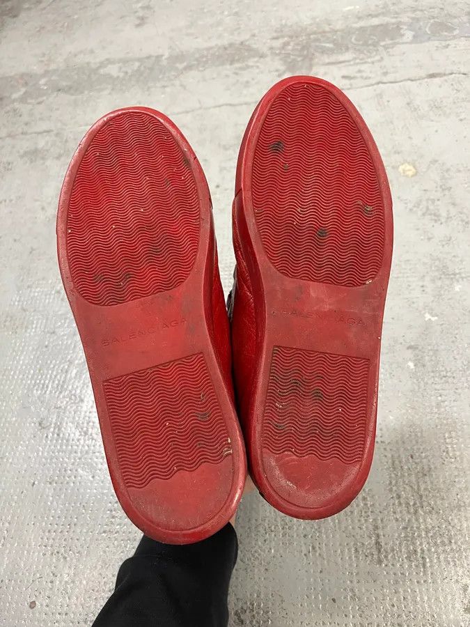 Balenciaga Balenciaga Arena Red Leather High-Top Sneakers Size US 7.5 / EU 40-41 - 6 Thumbnail