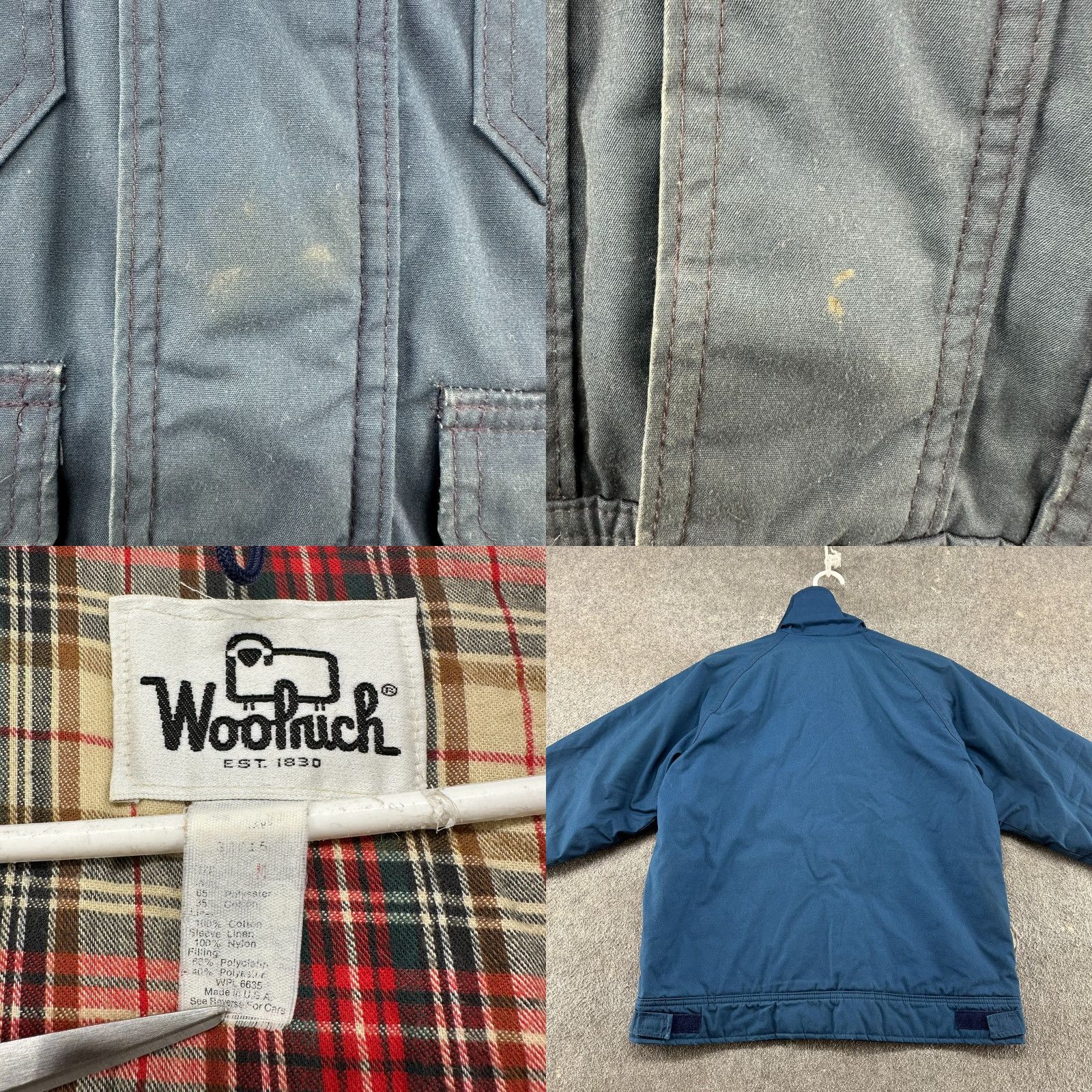 Vintage VINTAGE Woolrich Jacket Mens M Blue Parka Chore Barn Coat Flannel Lined USA 90s Size US M / EU 48-50 / 2 - 8 Thumbnail