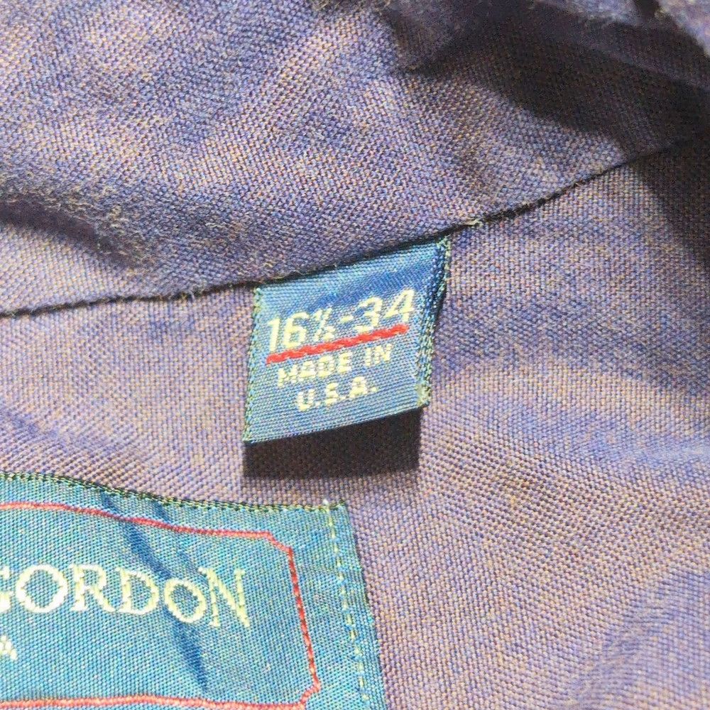 Designer Vintage Kenneth Gordon 16.5-34 Purple Cotton Button-Up Shir Size US L / EU 52-54 / 3 - 5 Thumbnail