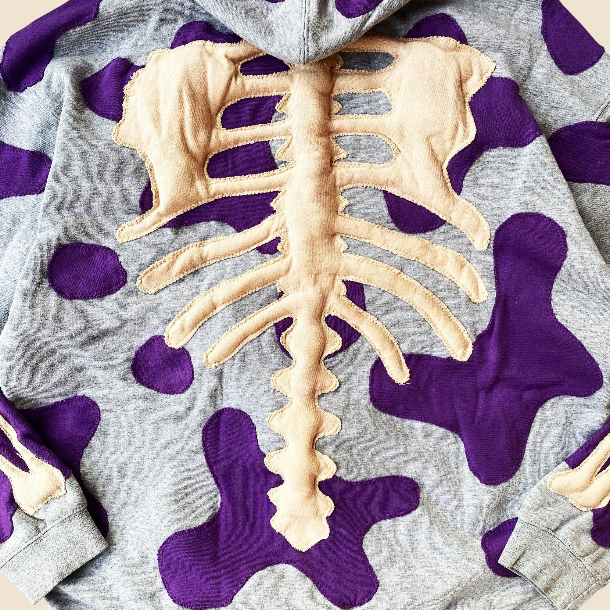 Handmade × Japanese Brand 1 OF 1 REWORKED 3D PUFF SKELETON FLOW ZIPHOODIE SIZE XL Size US XL / EU 56 / 4 - 7 Thumbnail