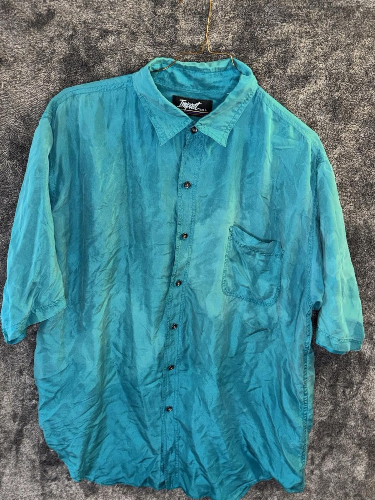 Other Impact Vintage 90s Silk Button-Up Shirt Size US L / EU 52-54 / 3 - 3 Thumbnail