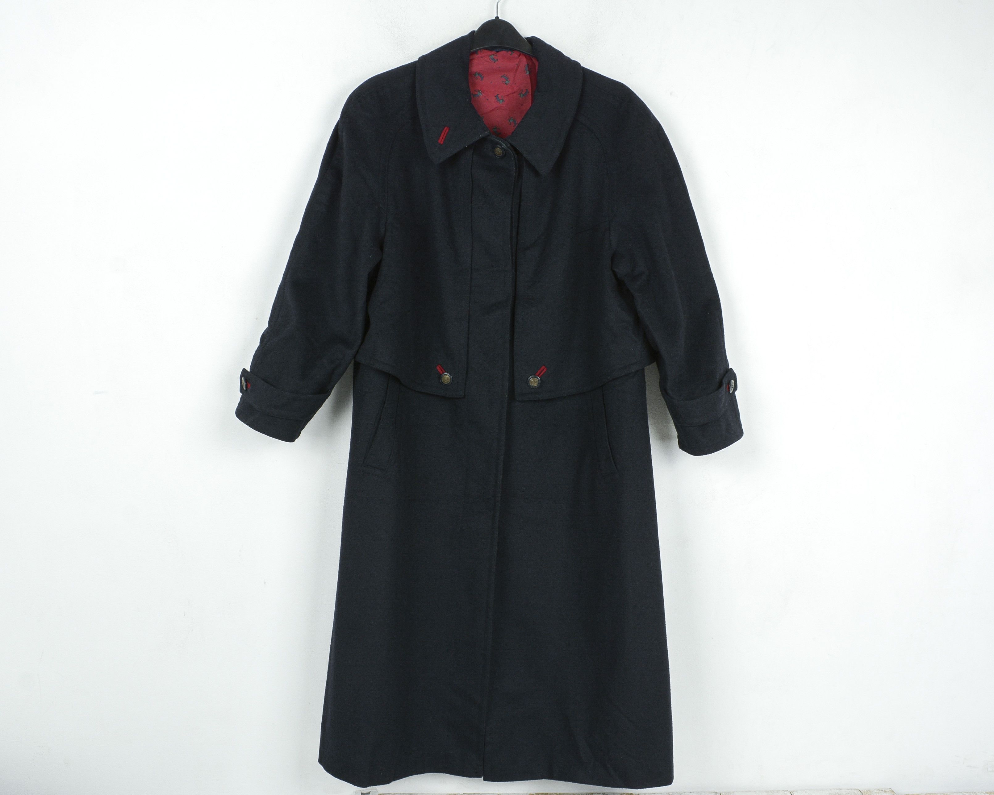 image of Vintage Original Aquila Alpacca Loden Alpaca Wool Coat Button Up in Black, Women's (Size Large)