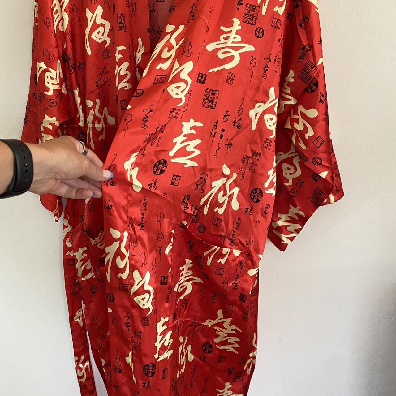 Vintage BAIFU RED ASAIN KIMONO ROBE SIZE XL SILKY Size ONE SIZE - 6 Thumbnail