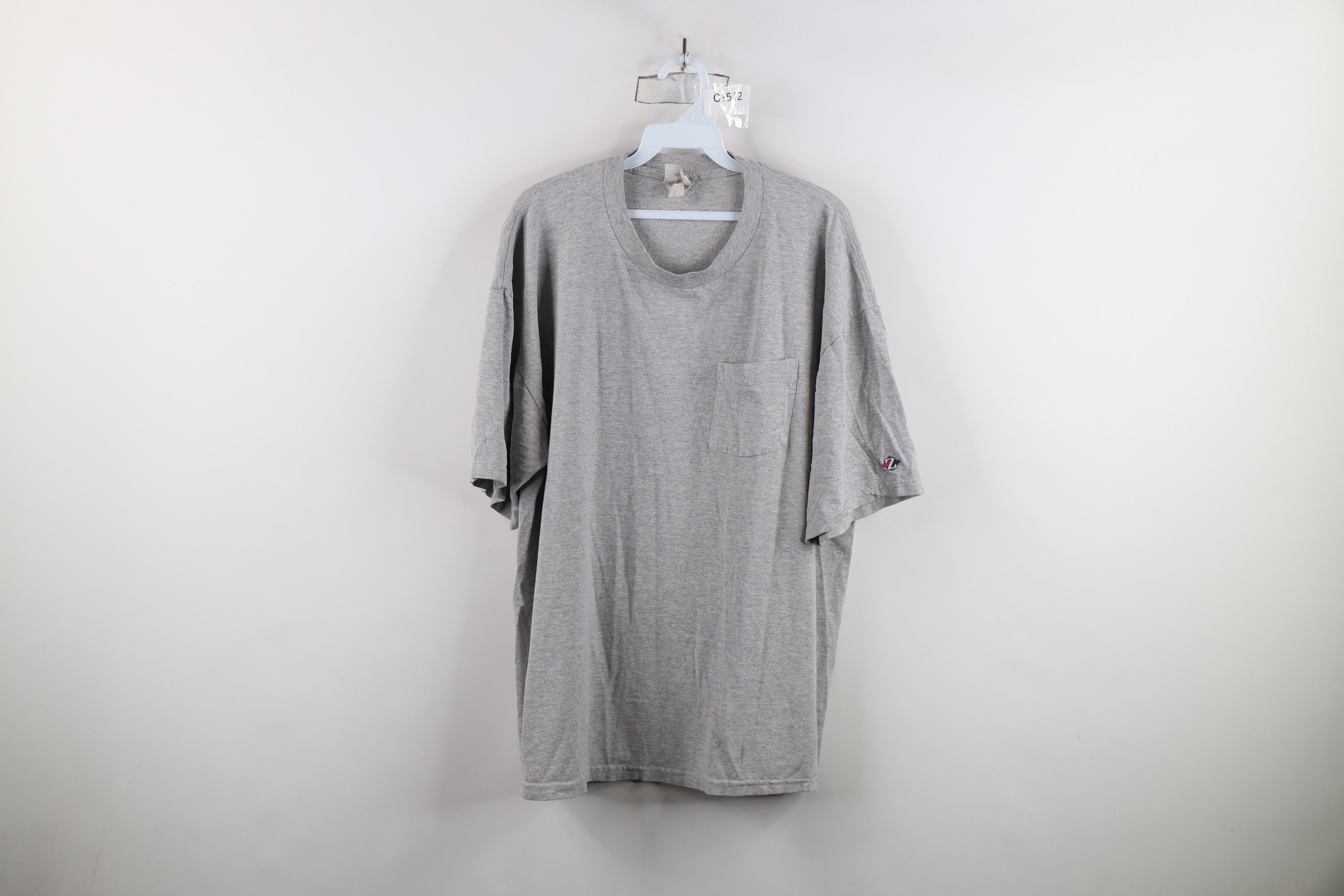 Vintage Vintage 90s Streetwear Heavyweight T-Shirt Heather Gray Size US L / EU 52-54 / 3 - 1 Thumbnail