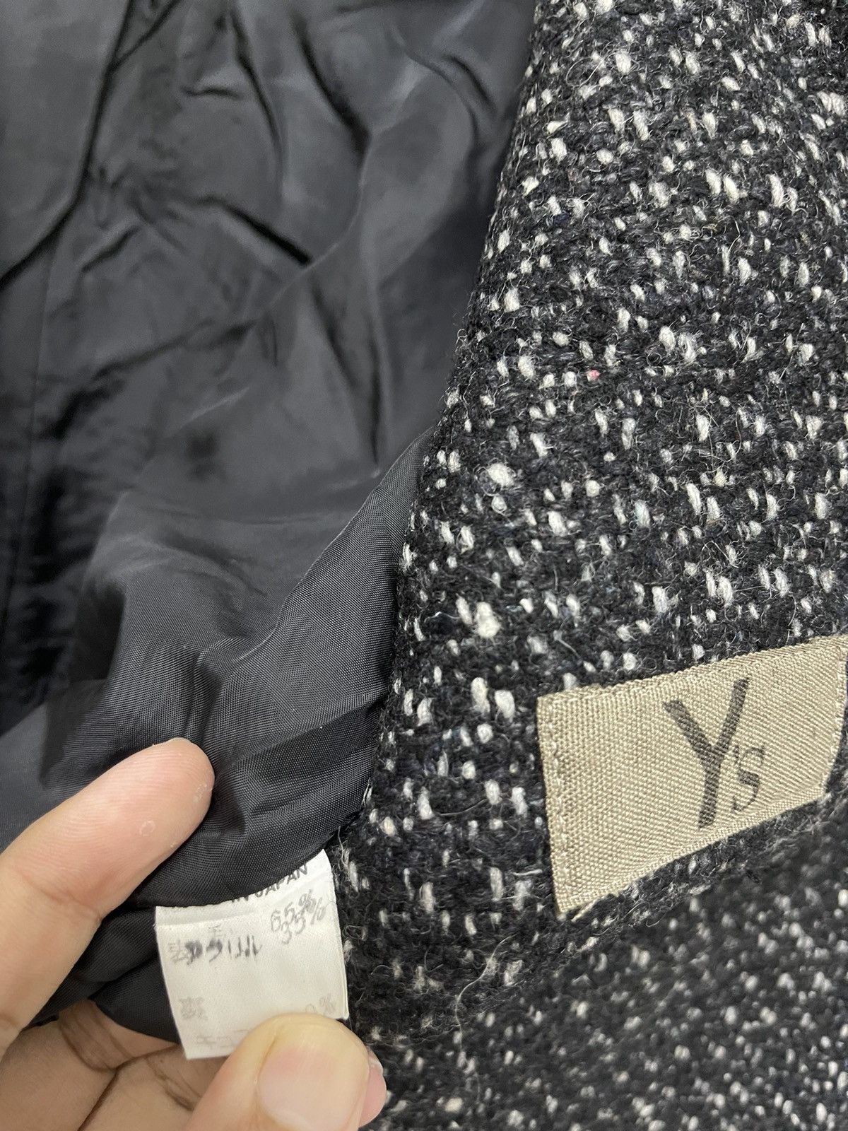 Yohji Yamamoto 🔥RARE🔥VINTAGE YOHJI YAMAMOTO TWEED JACKET Size US M / EU 48-50 / 2 - 8 Thumbnail